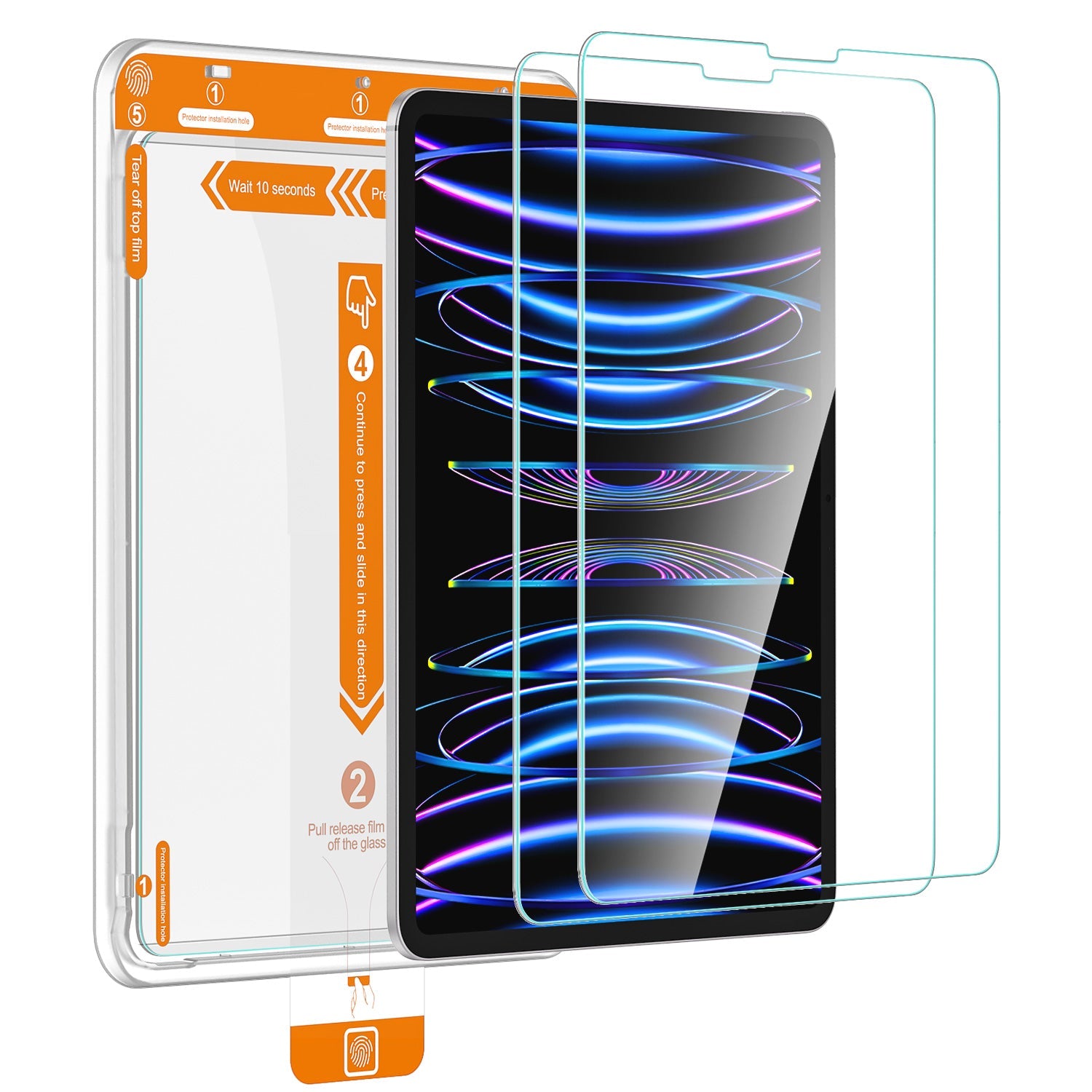 Tough On Screen Protector Tempered Glass 2 Pack for iPad