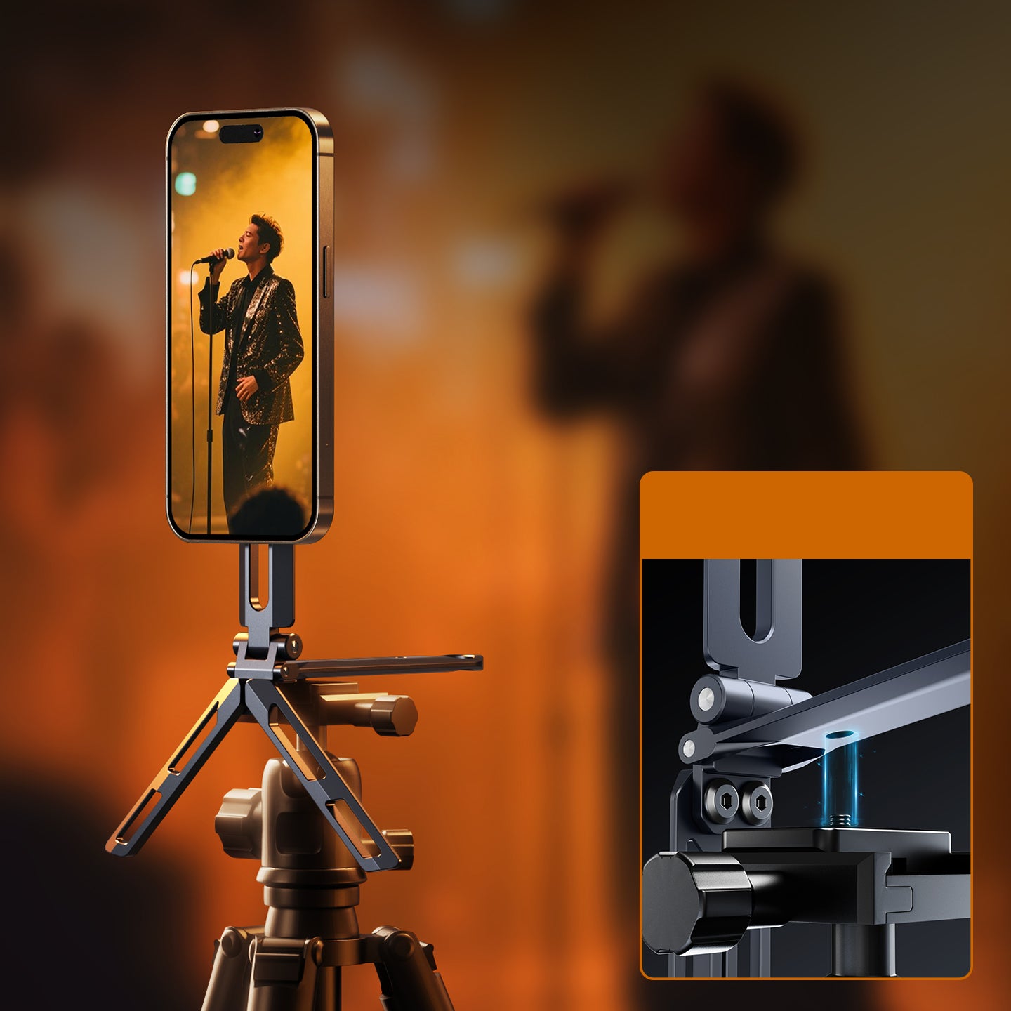 Magnetic Tripod Phone Holder Stand Grey