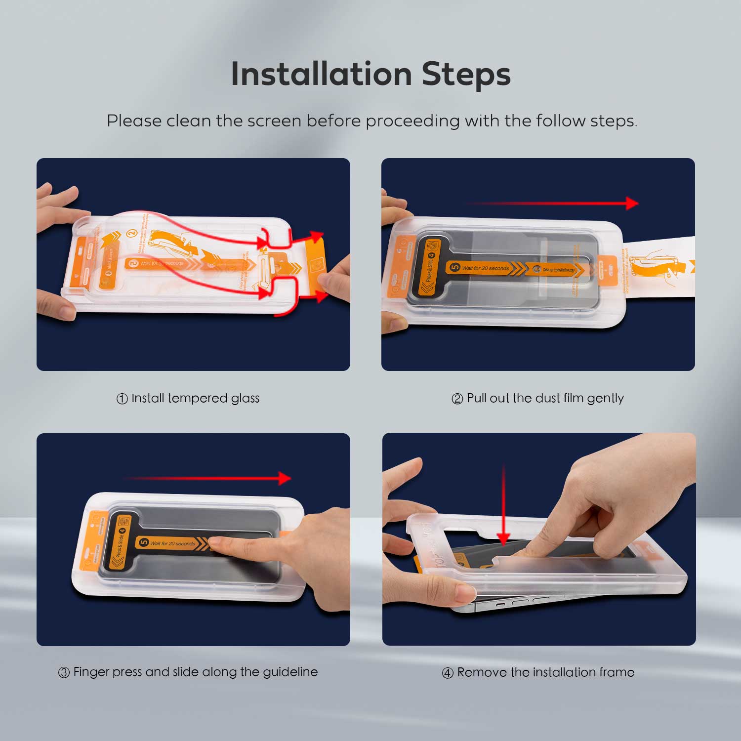 Tough On iPhone 13 Tempered Glass Screen Protector 2 Pack w/ Installation Kit