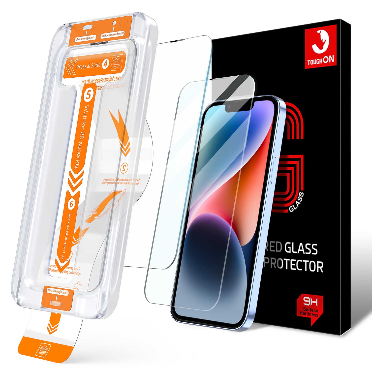 iPhone 14 Tempered Glass Screen Protector 2 Pack w/ Installation Kit