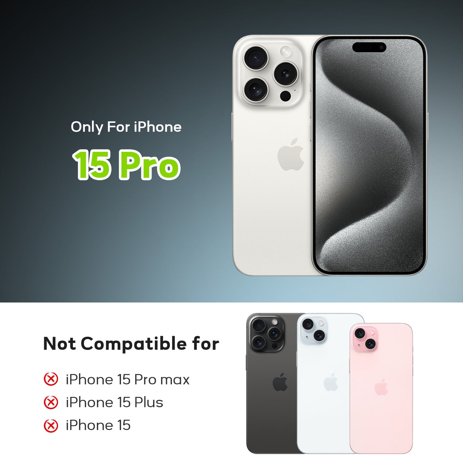 Tough On iPhone 15 Pro Double-strong Tempered Glass Screen Protector Black