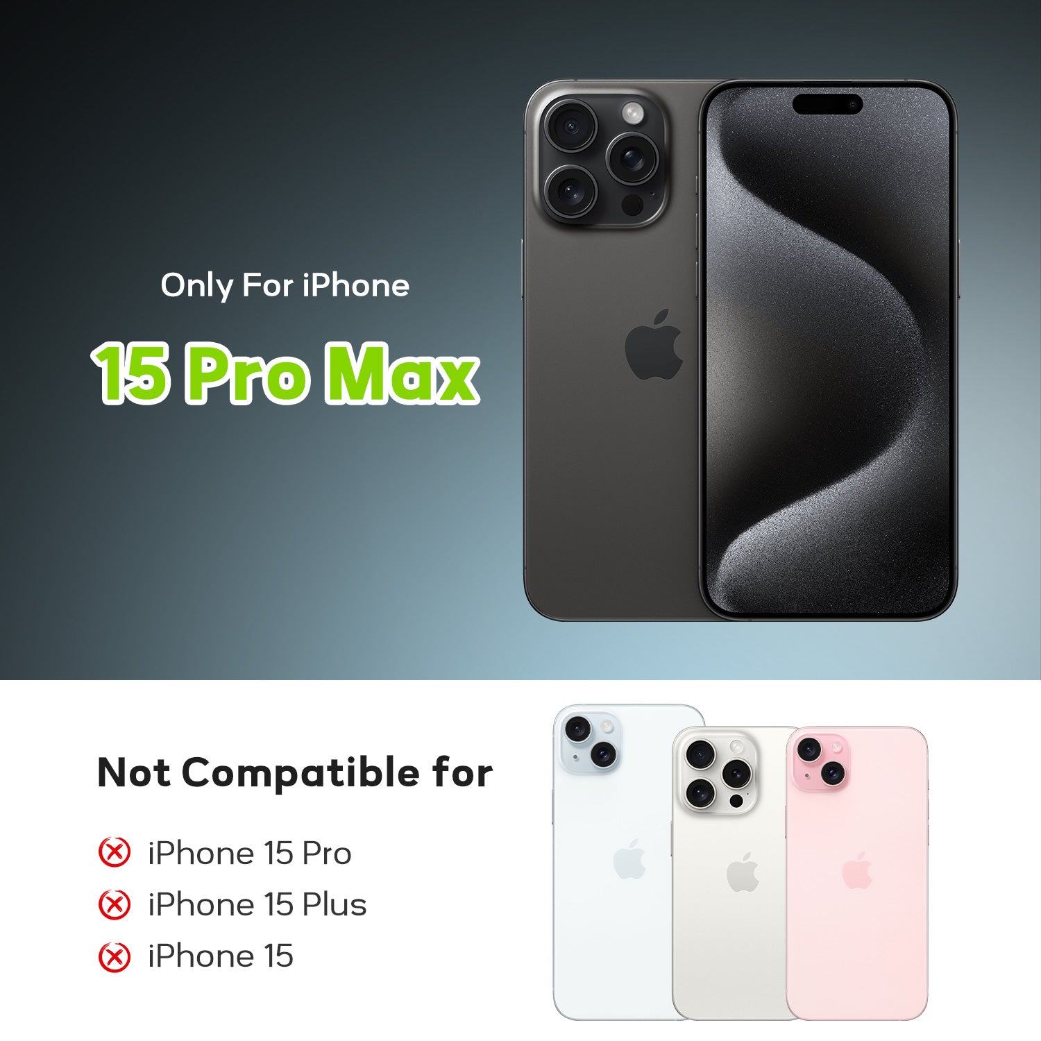 Tough On iPhone 15 Pro Max Rear Camera Protector Tempered Glass