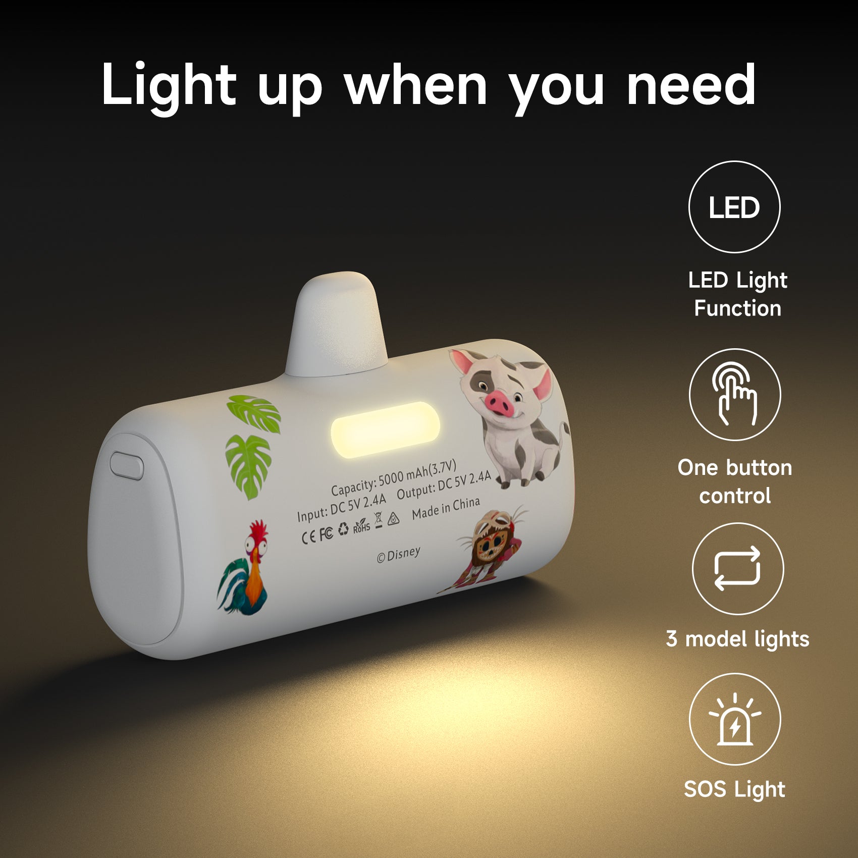 Disney Compact Power Bank 5000mAh with Lightning Connector