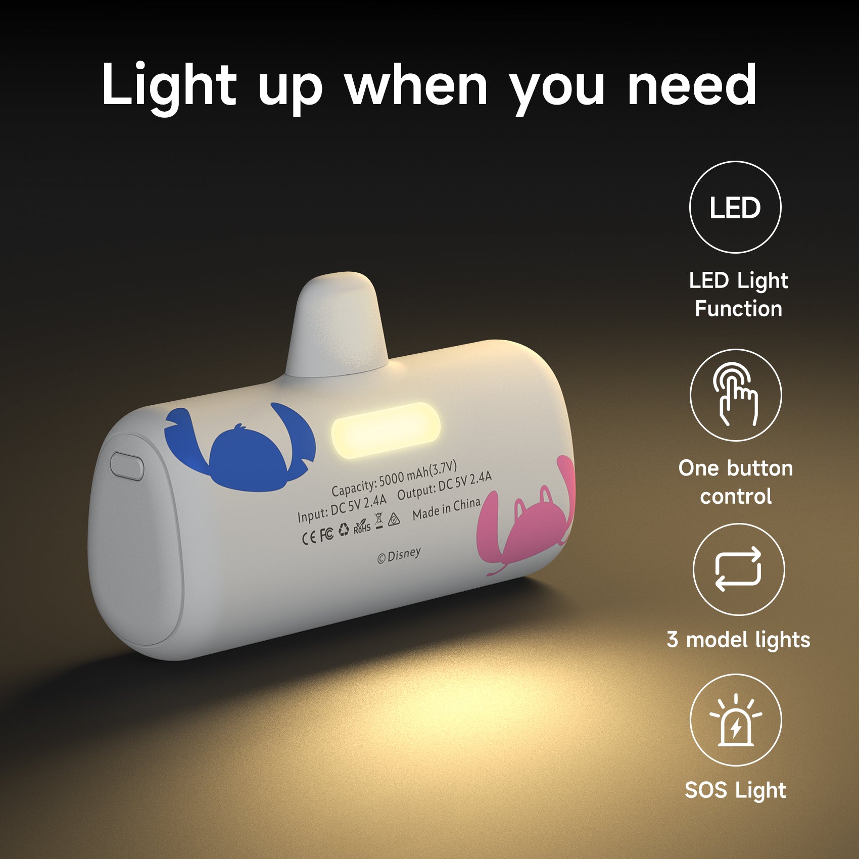 Disney Compact Power Bank 5000mAh with USB-C Connector