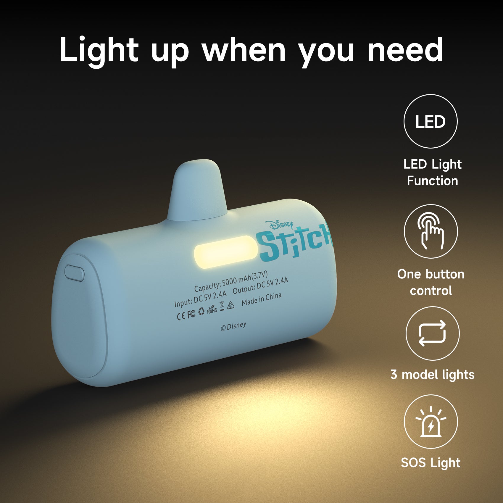 Disney Compact Power Bank 5000mAh with USB-C Connector