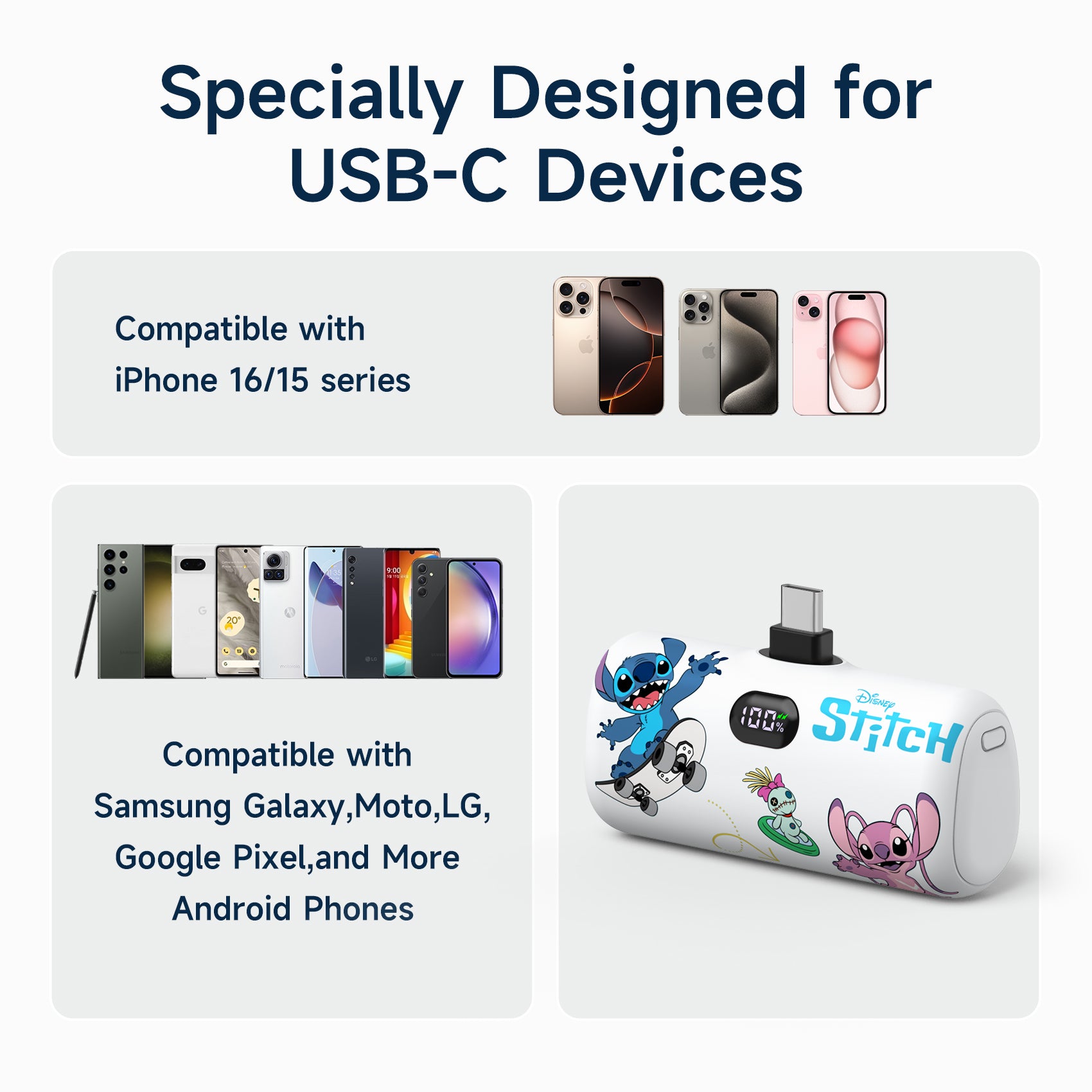 Disney Compact Power Bank 5000mAh with USB-C Connector