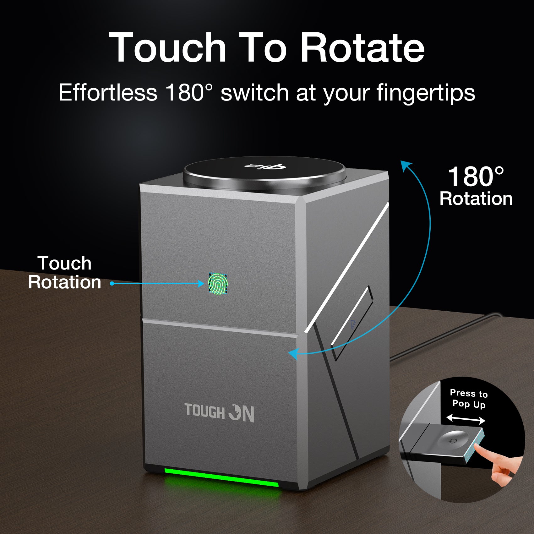 Tough On Qi2 3 in 1 Wireless Charger Auto-Rotating Compatible with MagSafe