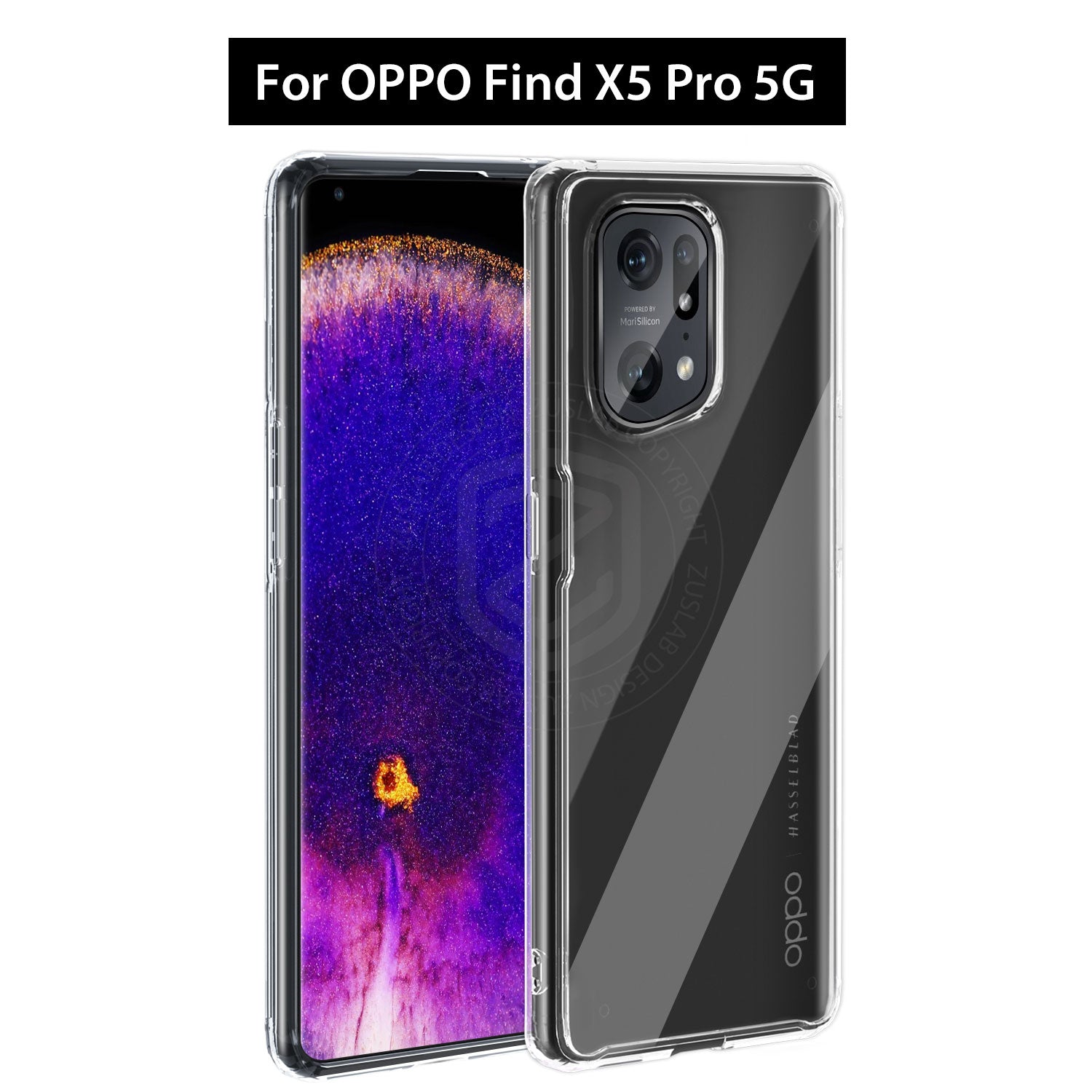 Zuslab OPPO Find X5 Pro 5G Slim Hybrid Case Clear