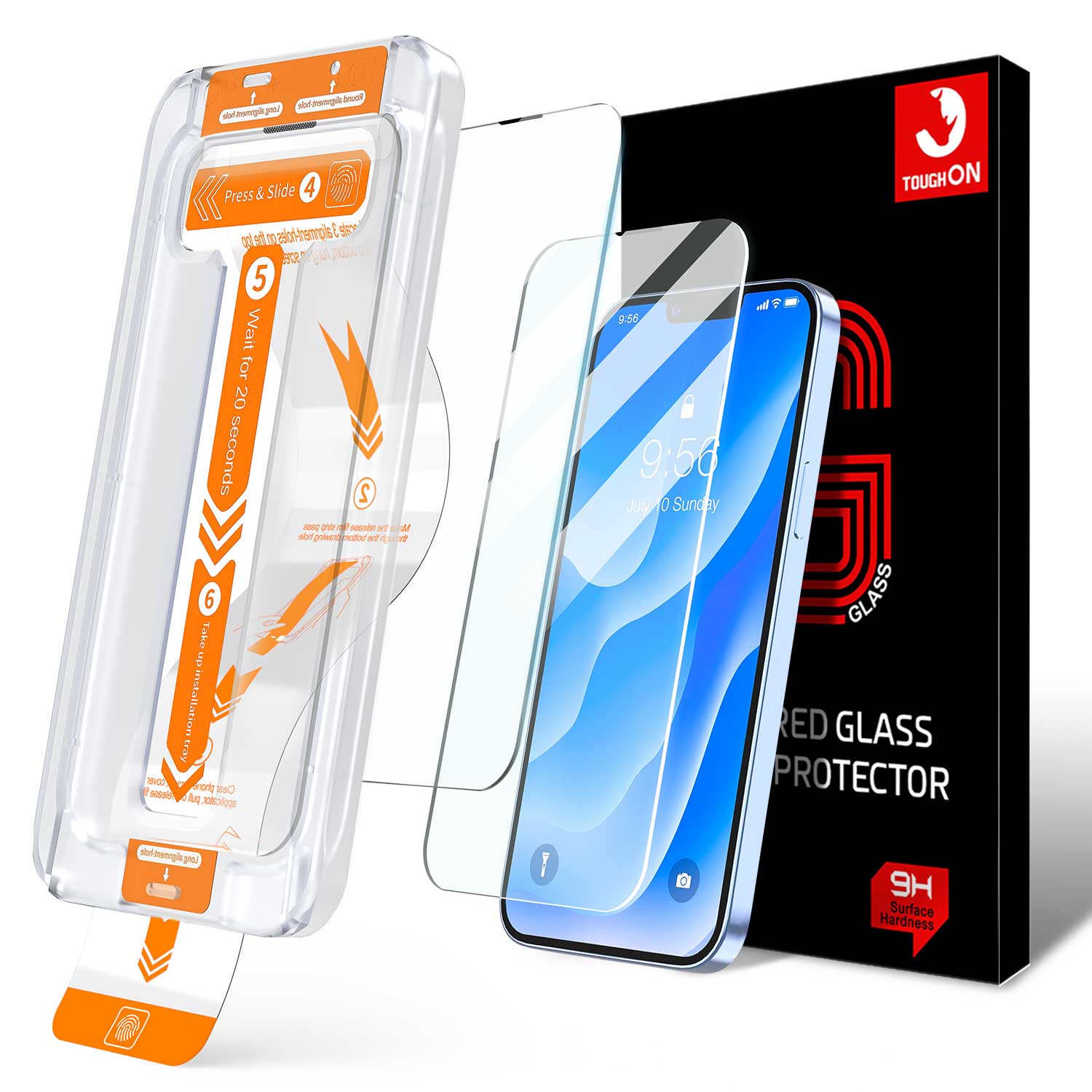 Tough On iPhone 13 Pro Max Tempered Glass Screen Protector 2 Pack w/ Installation Kit