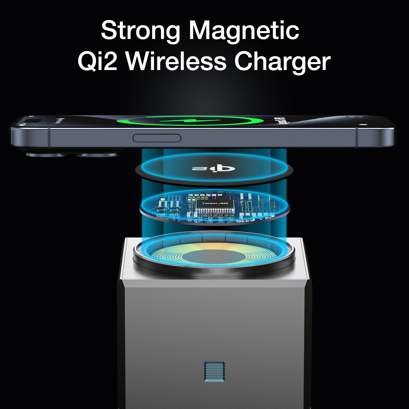 Tough On Qi2 3 in 1 Wireless Charger Auto-Rotating Compatible with MagSafe