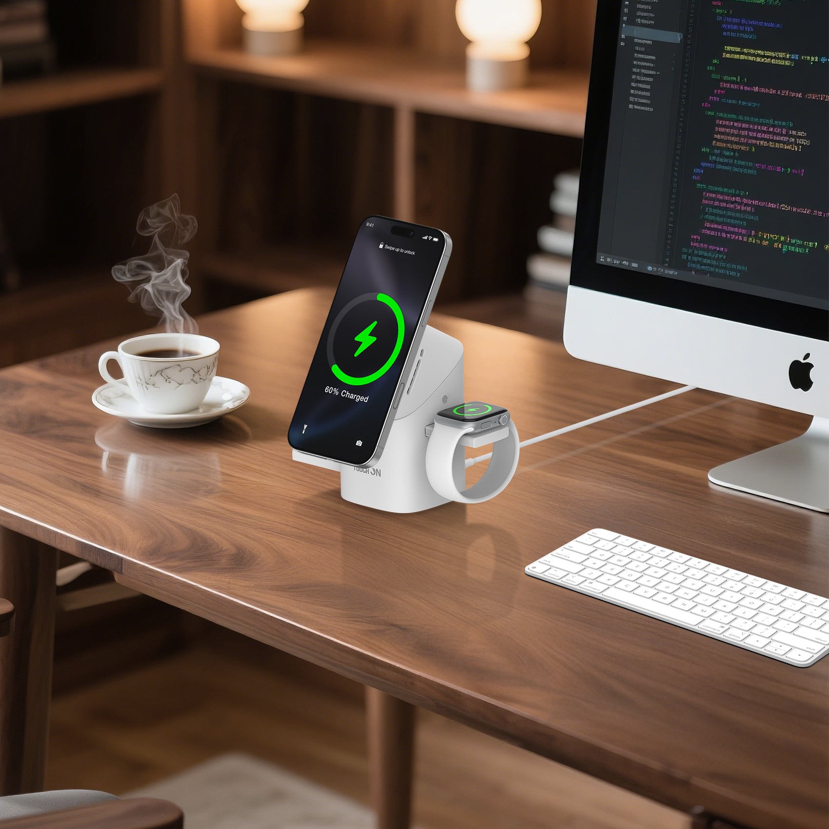 Tough On MagPro Qi2 3-in-1 Wireless Charger for Apple iPhone Watch AirPods