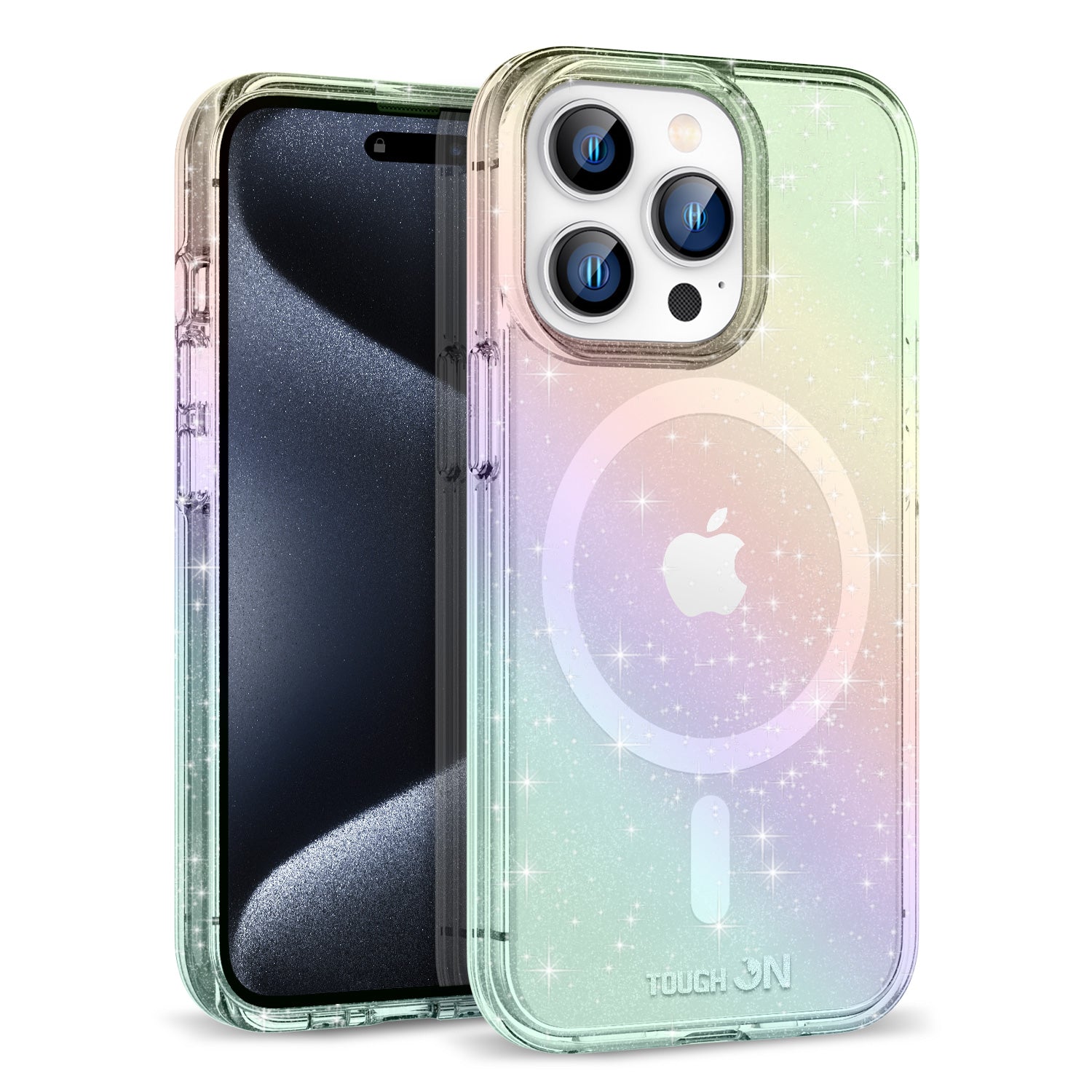 Tough On No Yellow Glitter Iridescent Case with MagSafe for iPhone