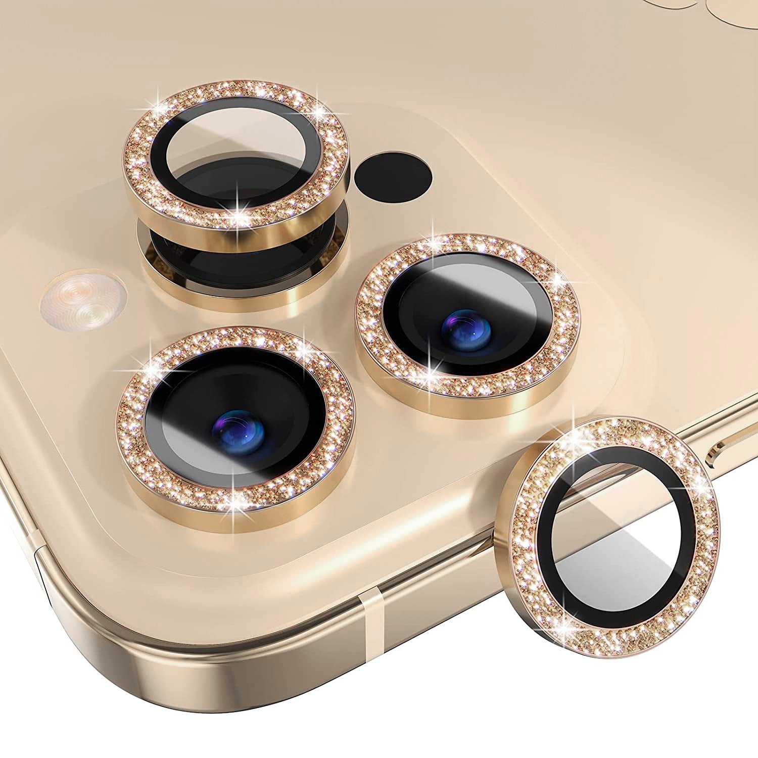 Tough On iPhone 14 Pro / Pro Max Rear Camera Lens Diamond Gold