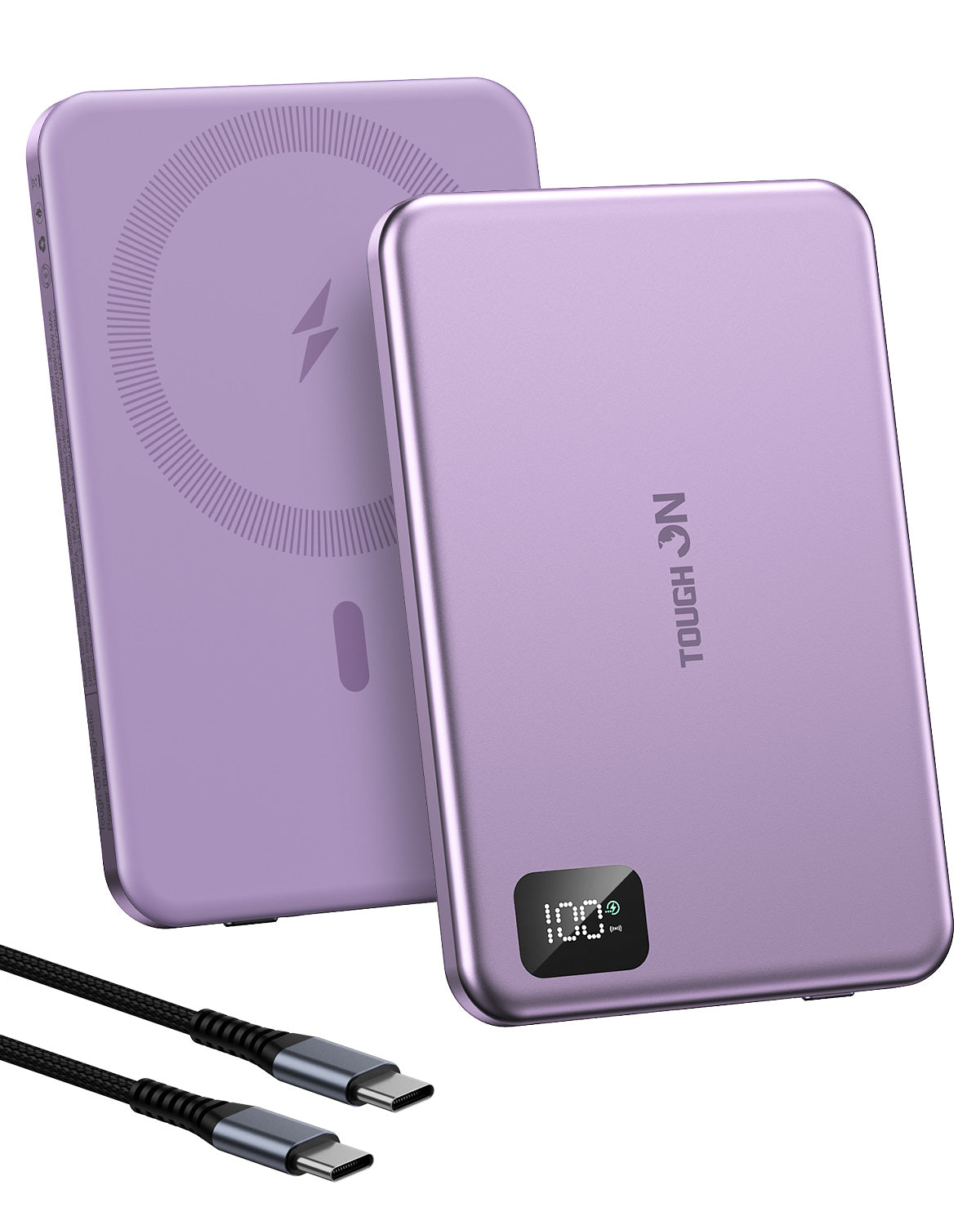 2 Pack Tough On 5000mAh Ultra Slim Magnetic Power Bank