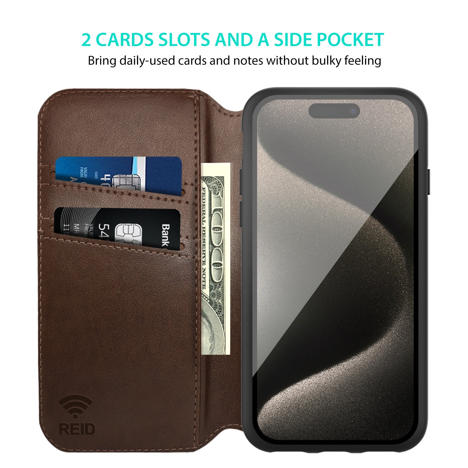 Tough On iPhone 15 Pro Case Magnetic Fine Detachable Leather