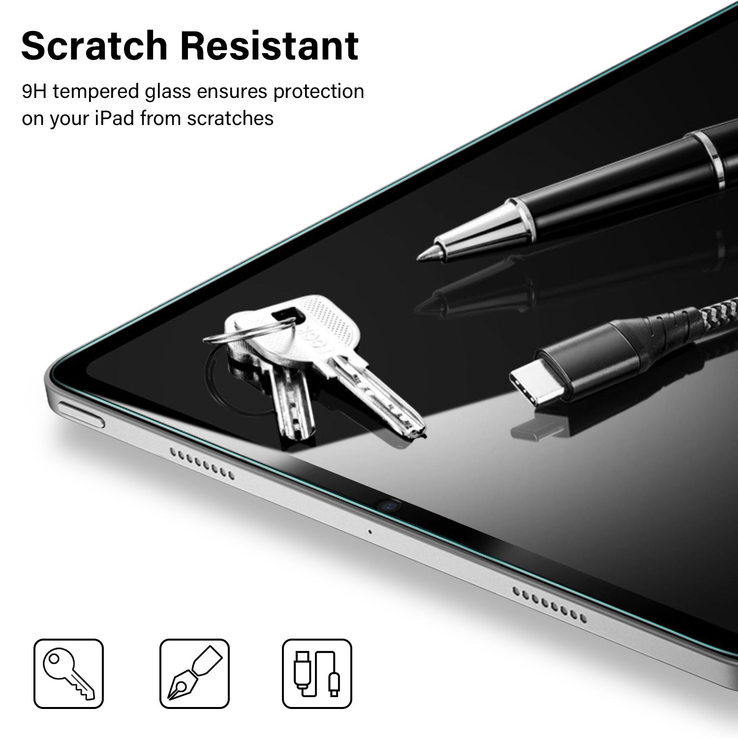 Tough On iPad A16 / iPad Air 11" 2024 / 2025 Screen Protector Full Cover Tempered Glass