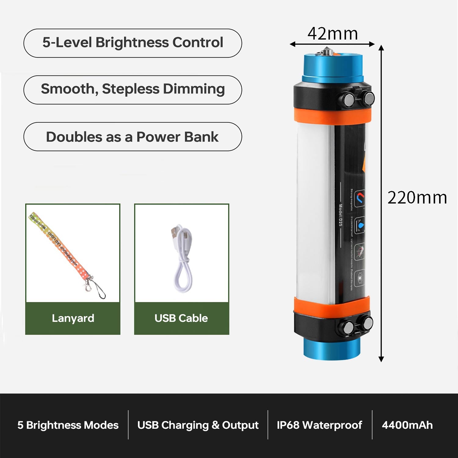 Multi Function Camping Torch with Power Bank