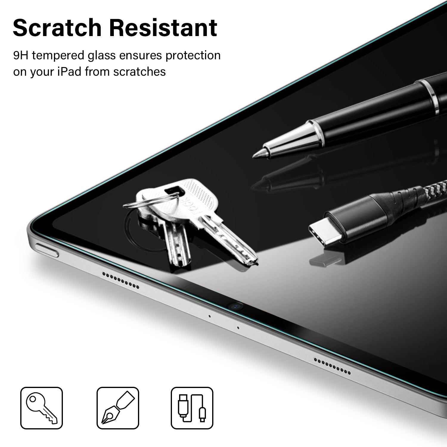 Tough On iPad Air 13" 2024 / 2025 Screen Protector Full Cover Tempered Glass