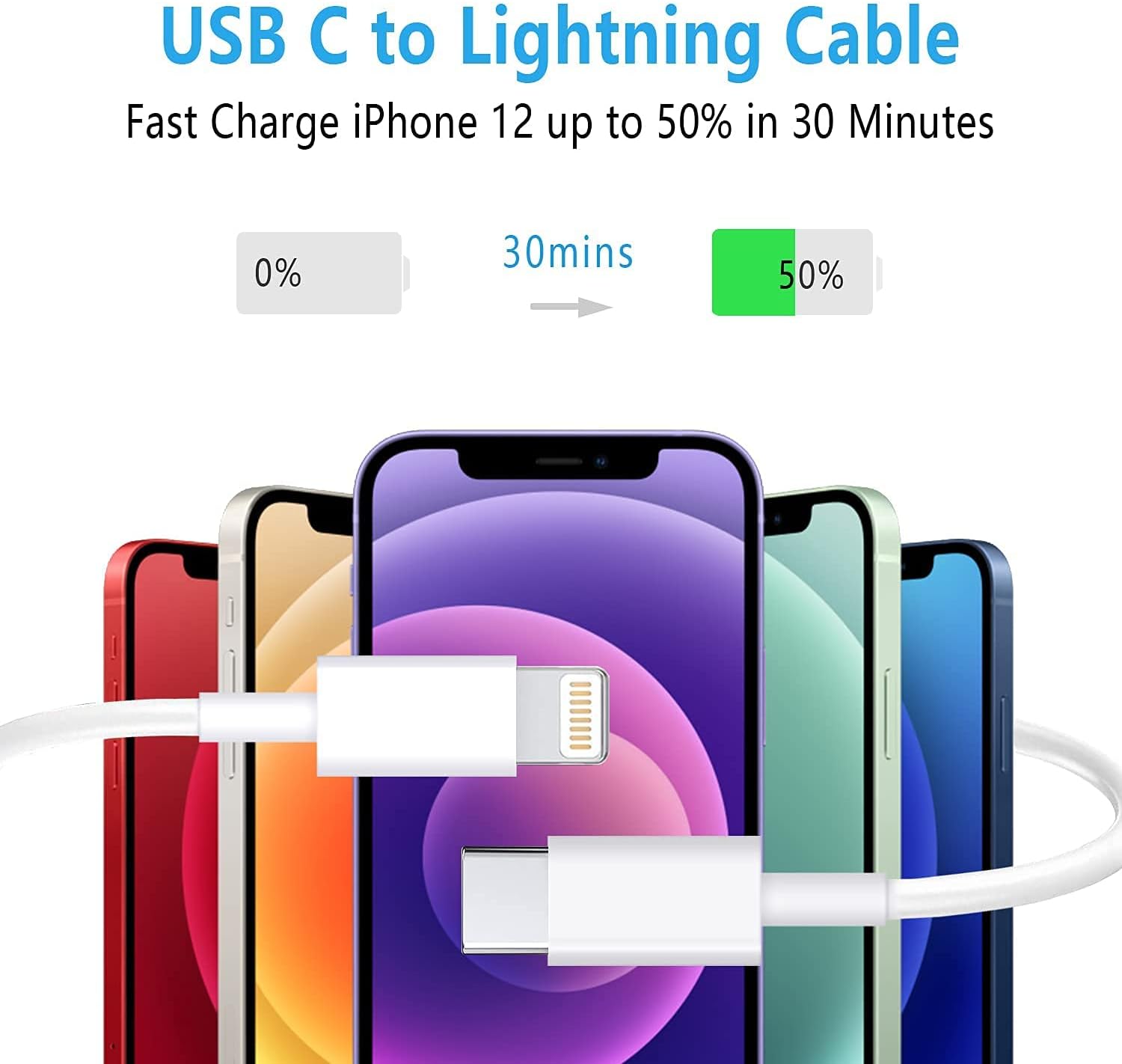 Tough On Type-C to Lightning Charging Cable 0.3M