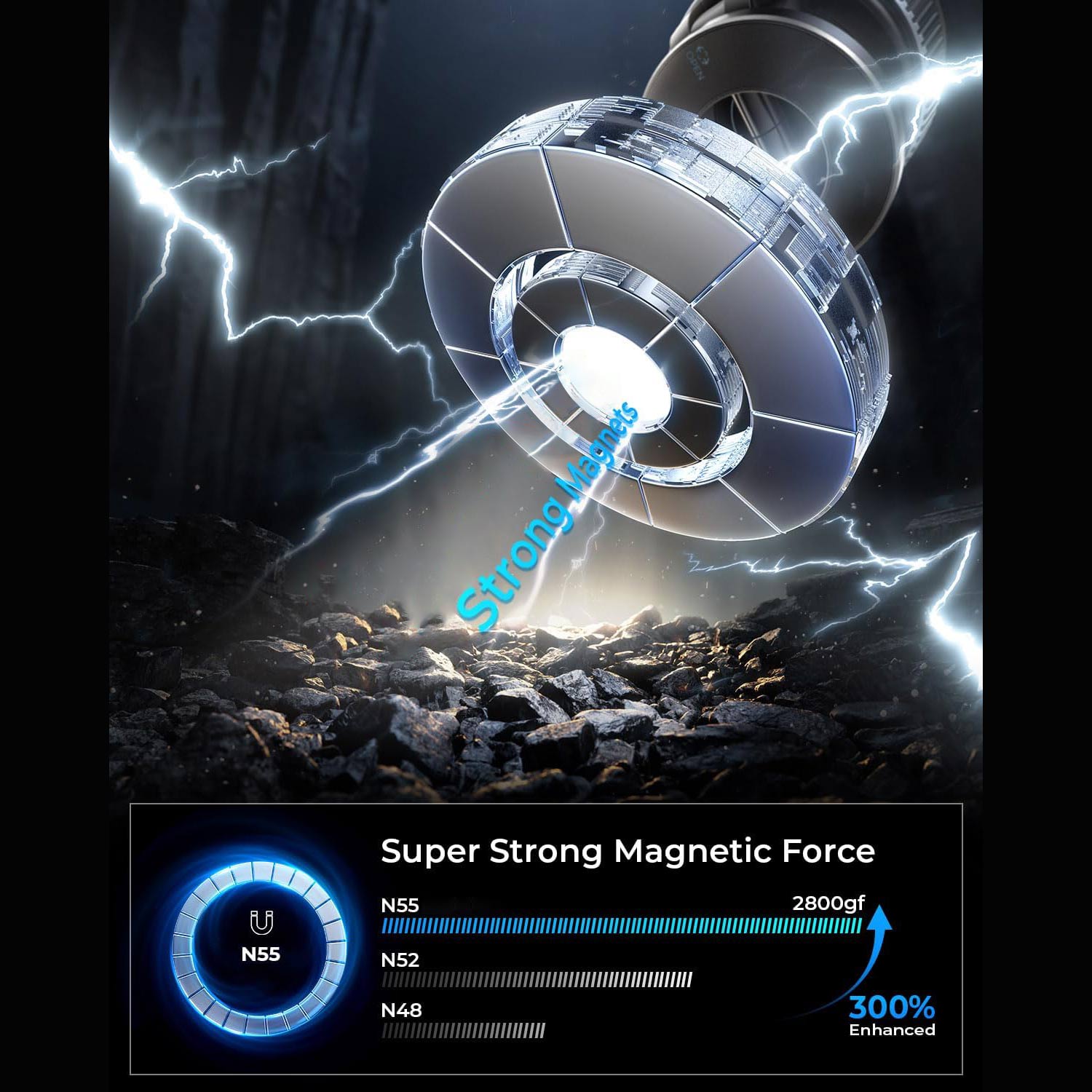 360° Car Mount Magnetic Phone Holder with Vacuum Suction