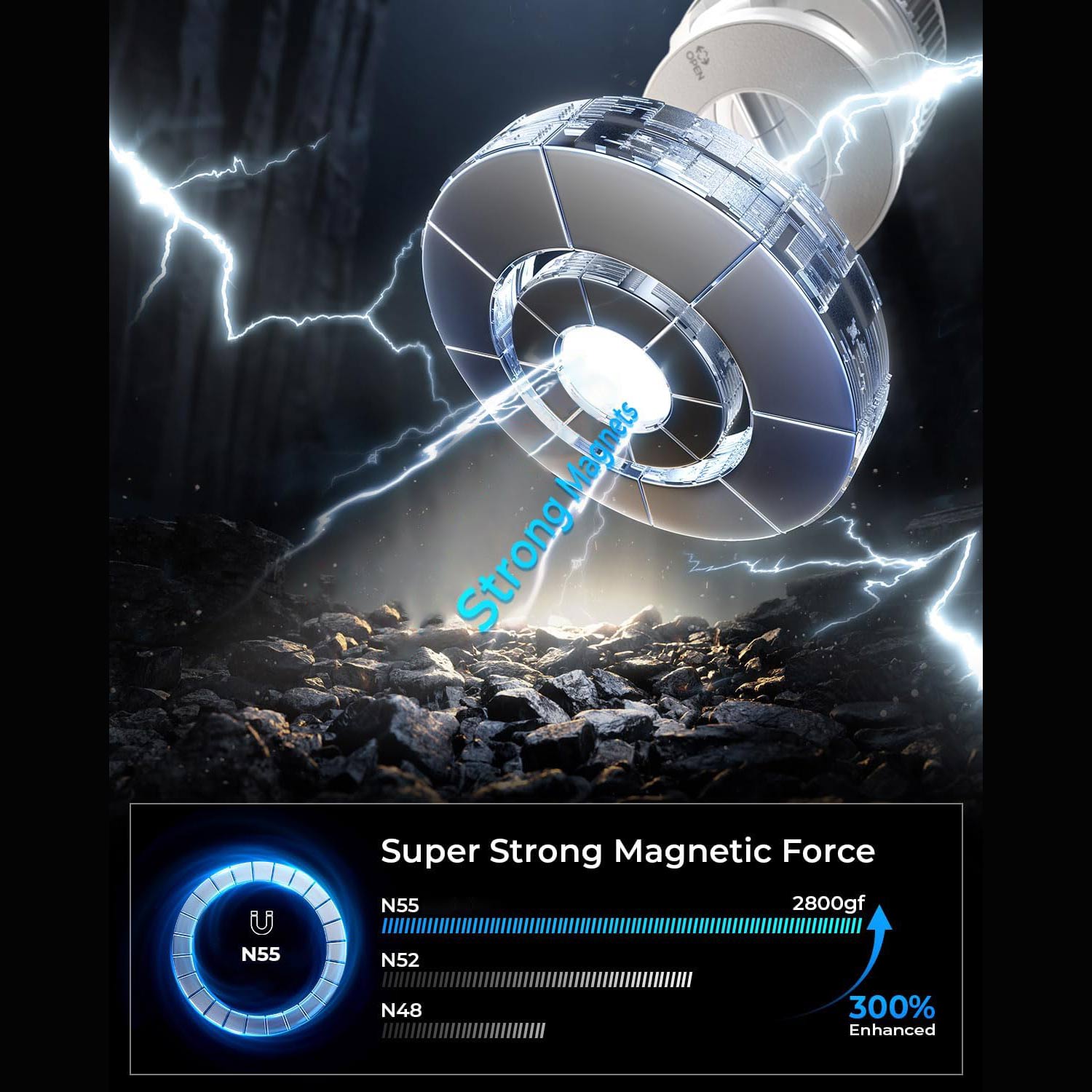 360° Car Mount Magnetic Phone Holder with Vacuum Suction