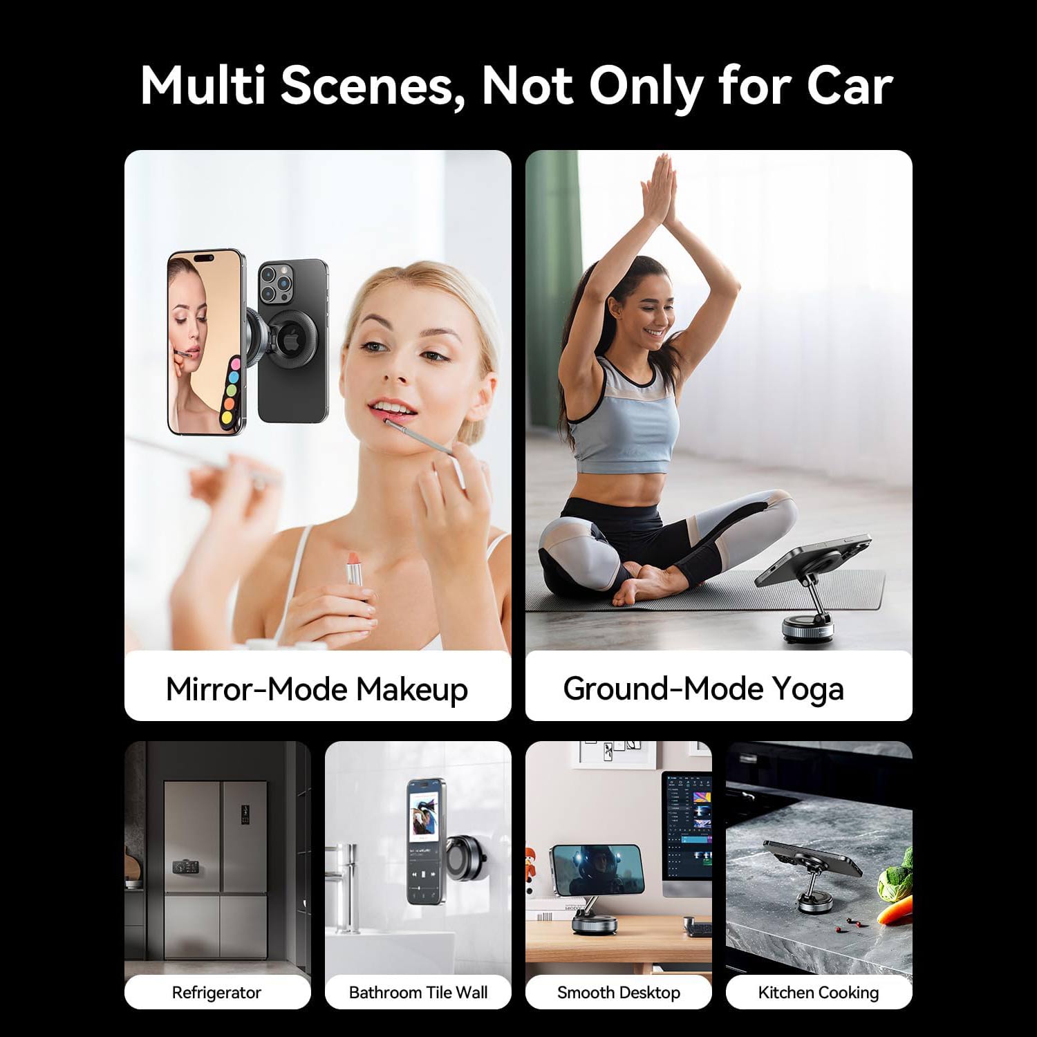 360° Car Mount Magnetic Phone Holder with Vacuum Suction