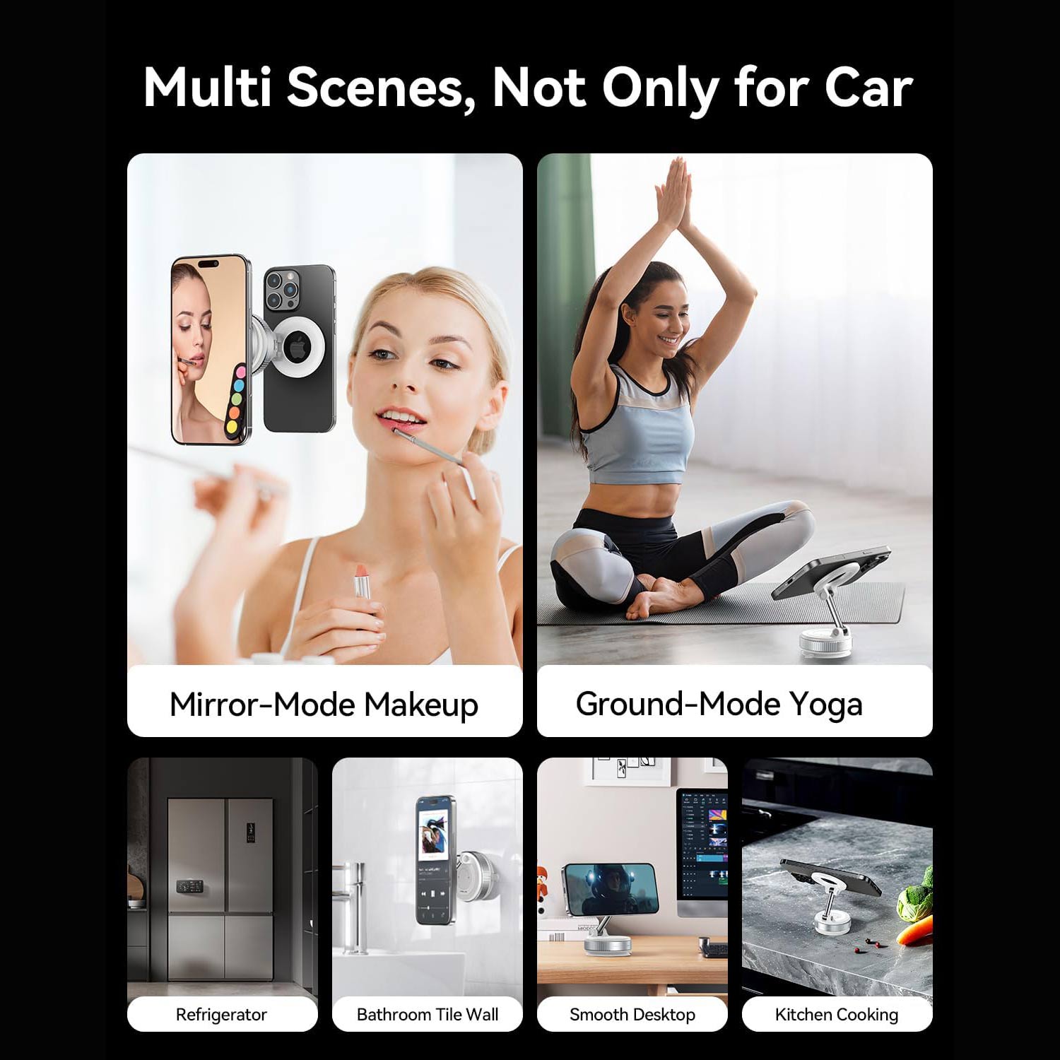 360° Car Mount Magnetic Phone Holder with Vacuum Suction