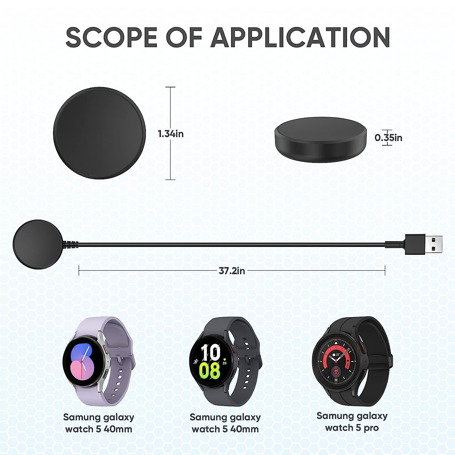 For Samsung Galaxy Watch Charging Tag USB-A