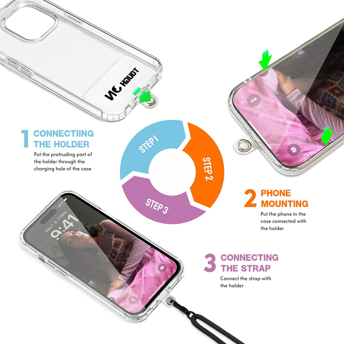 Tough On Rope Phone Strap with Card Crossbody Phone Lanyard