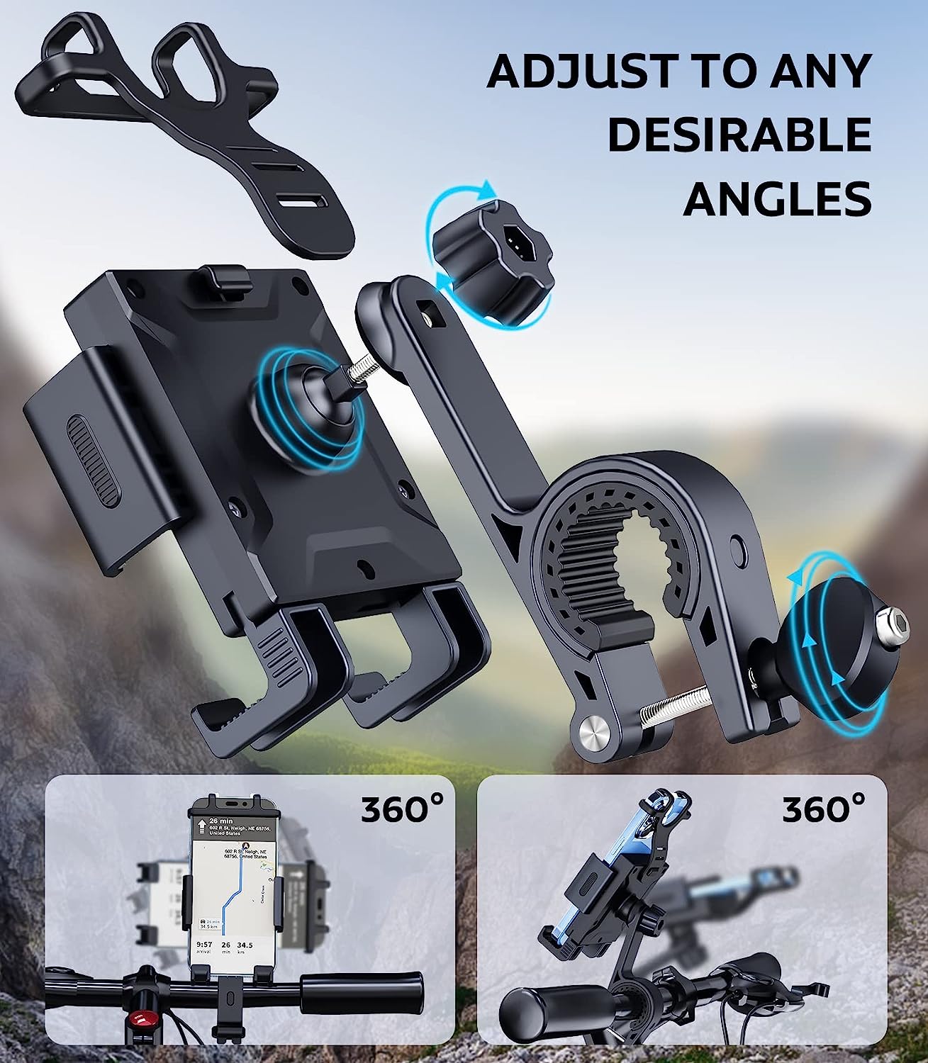 Zuslab Motorcycle Bike Phone Mount for Smartphones