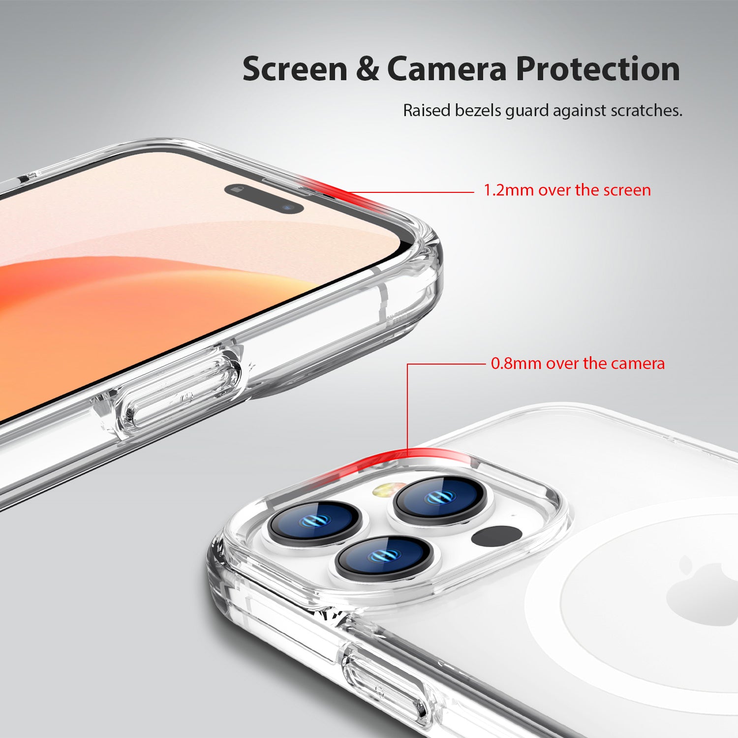 Tough On iPhone 15 Pro Clear Case with MagSafe
