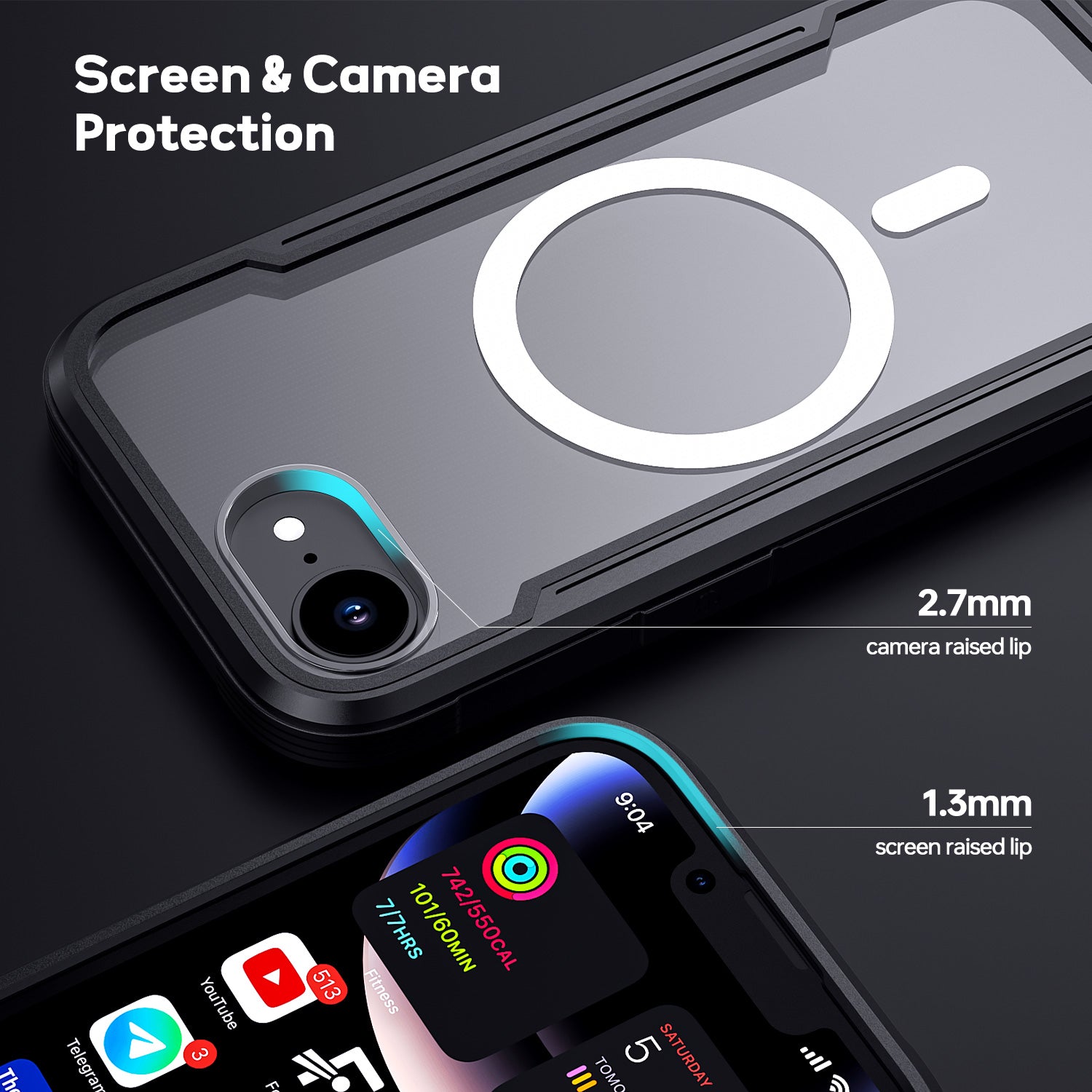 Tough On iPhone 16e Case Iron Shield with MagSafe