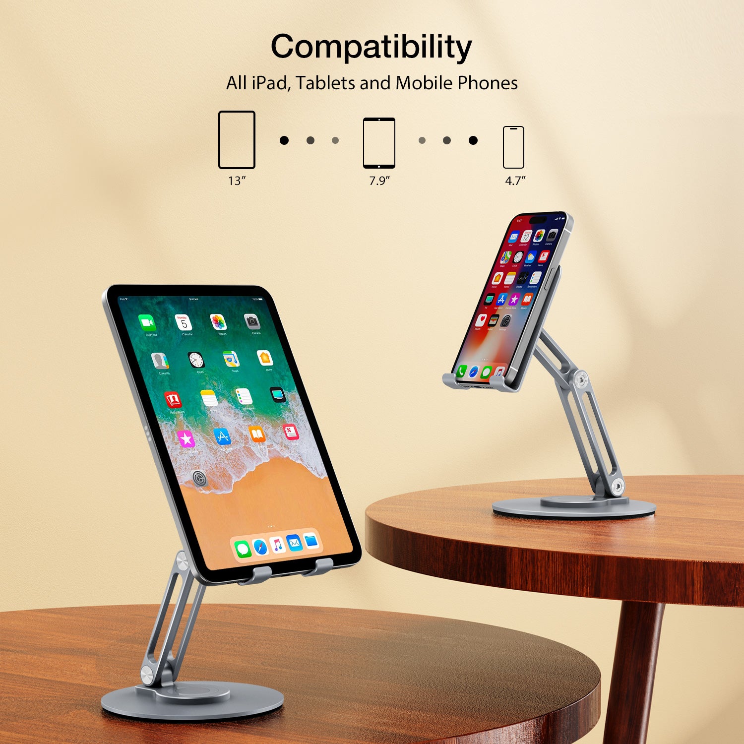 Tablet Stands 360 Rotating Foldable iPad Holder Stand
