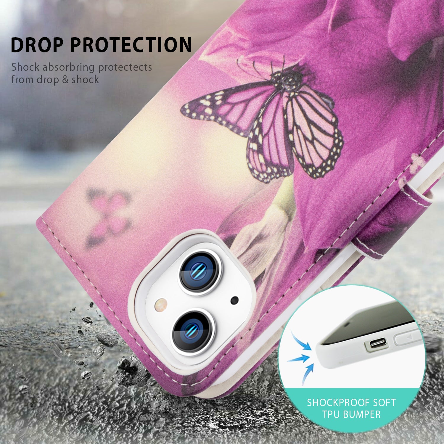 Tough On iPhone 16e / iPhone 15 Case Magnetic Detachable Leather