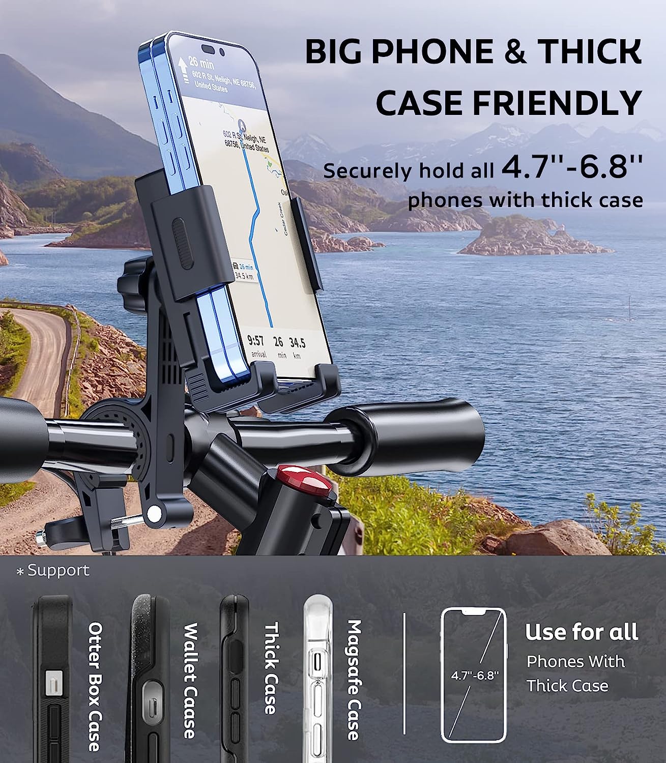 Zuslab Motorcycle Bike Phone Mount for Smartphones