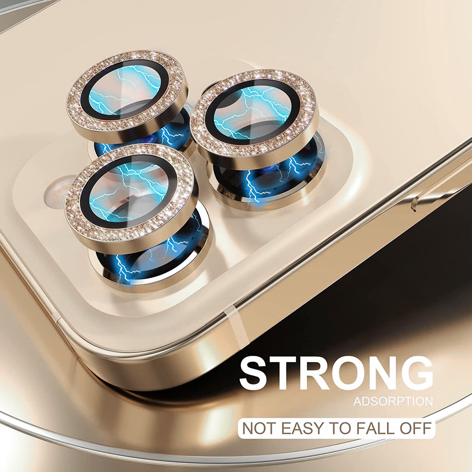 Tough On iPhone 14 Pro / Pro Max Rear Camera Lens Diamond Gold