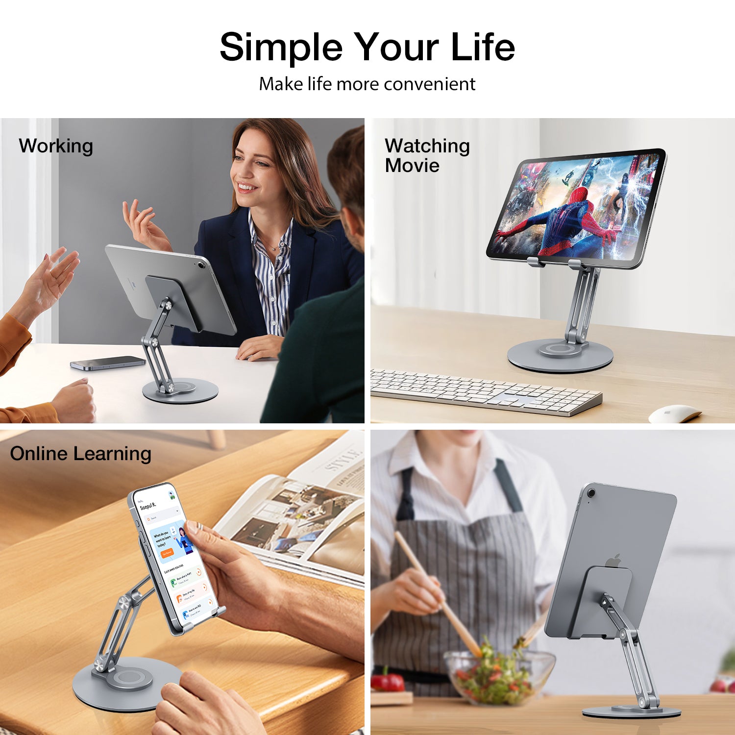 Tablet Stands 360 Rotating Foldable iPad Holder Stand