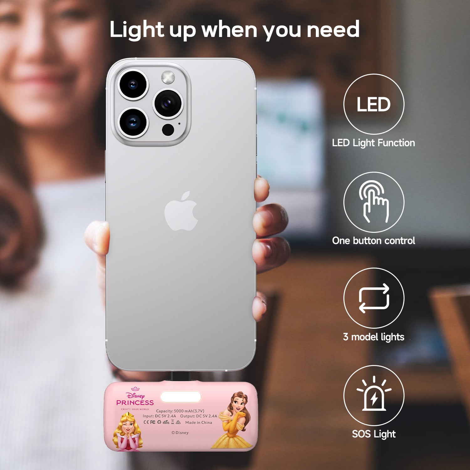 Disney Compact Power Bank 5000mAh with Lightning Connector