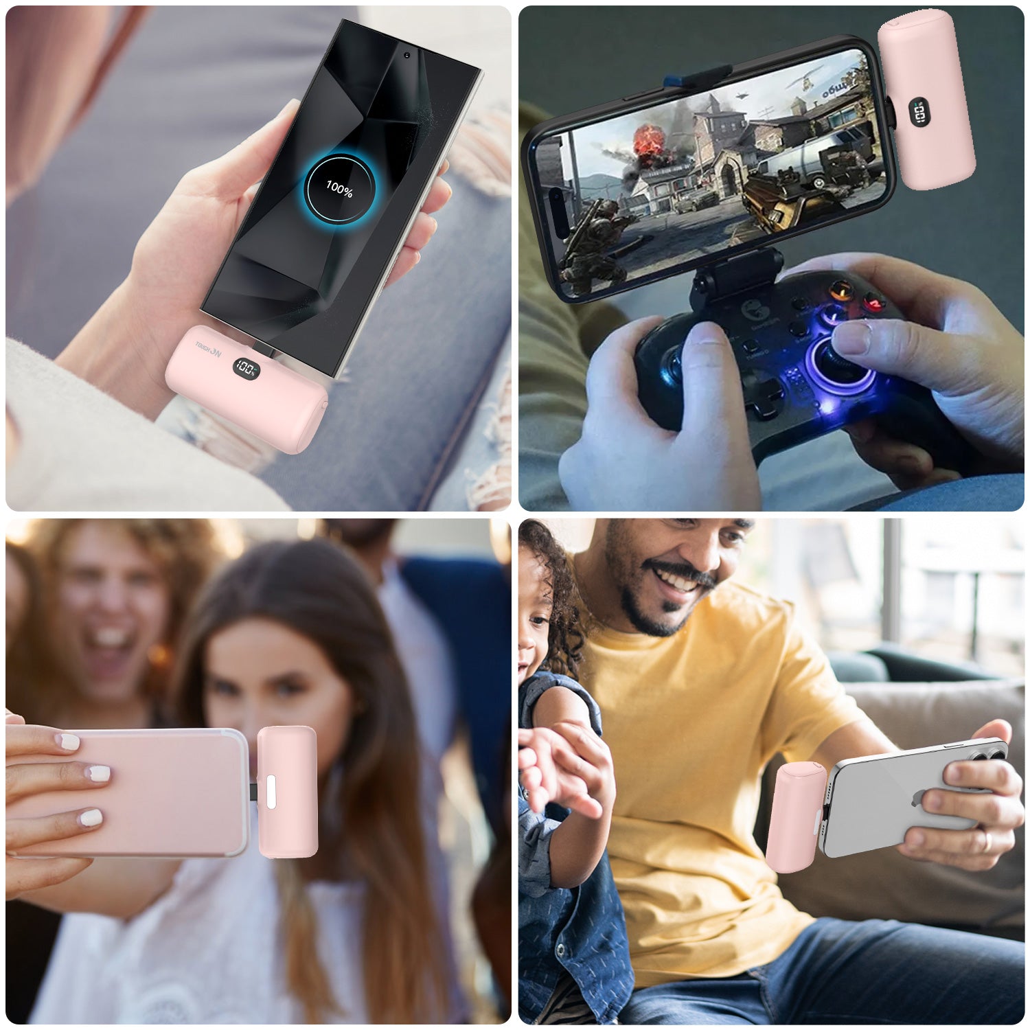 Tough On Mini Portable Charger 5000mAh Power Bank USB C Charging for Samsung Android iPhone 15 / 16 / 17 Series