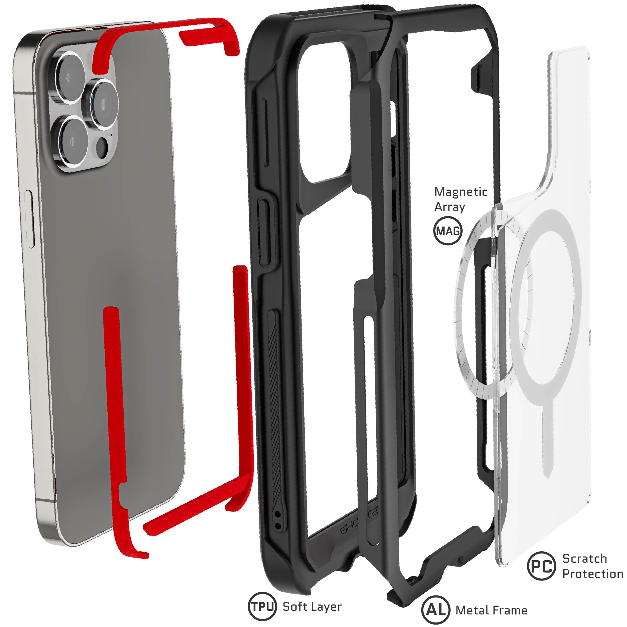 Ghostek iPhone 15 Pro Max Case Atomic Slim with MagSafe