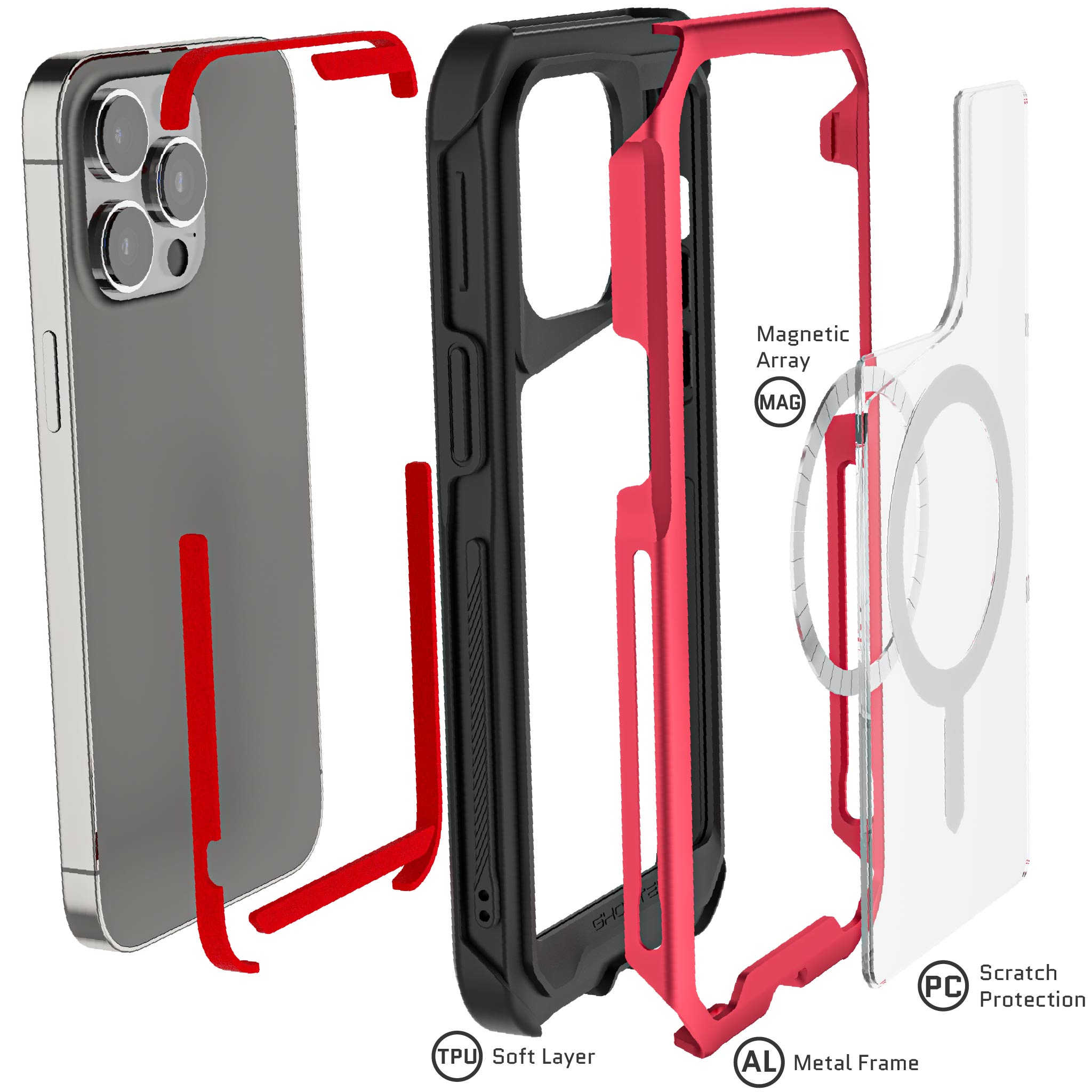 Ghostek iPhone 15 Pro Max Case Atomic Slim with MagSafe