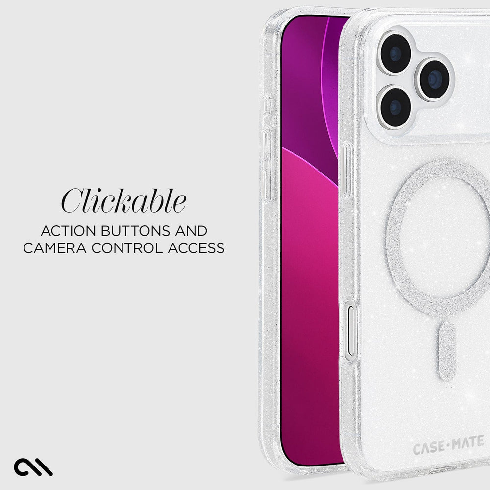 Case-Mate Sheer Twinkle Silver MagSafe Case for iPhone 17 Series