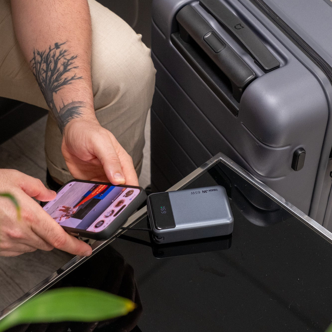 2 Pack Tough On 65W 20000mAh Power Bank Built-in USB-C Cable