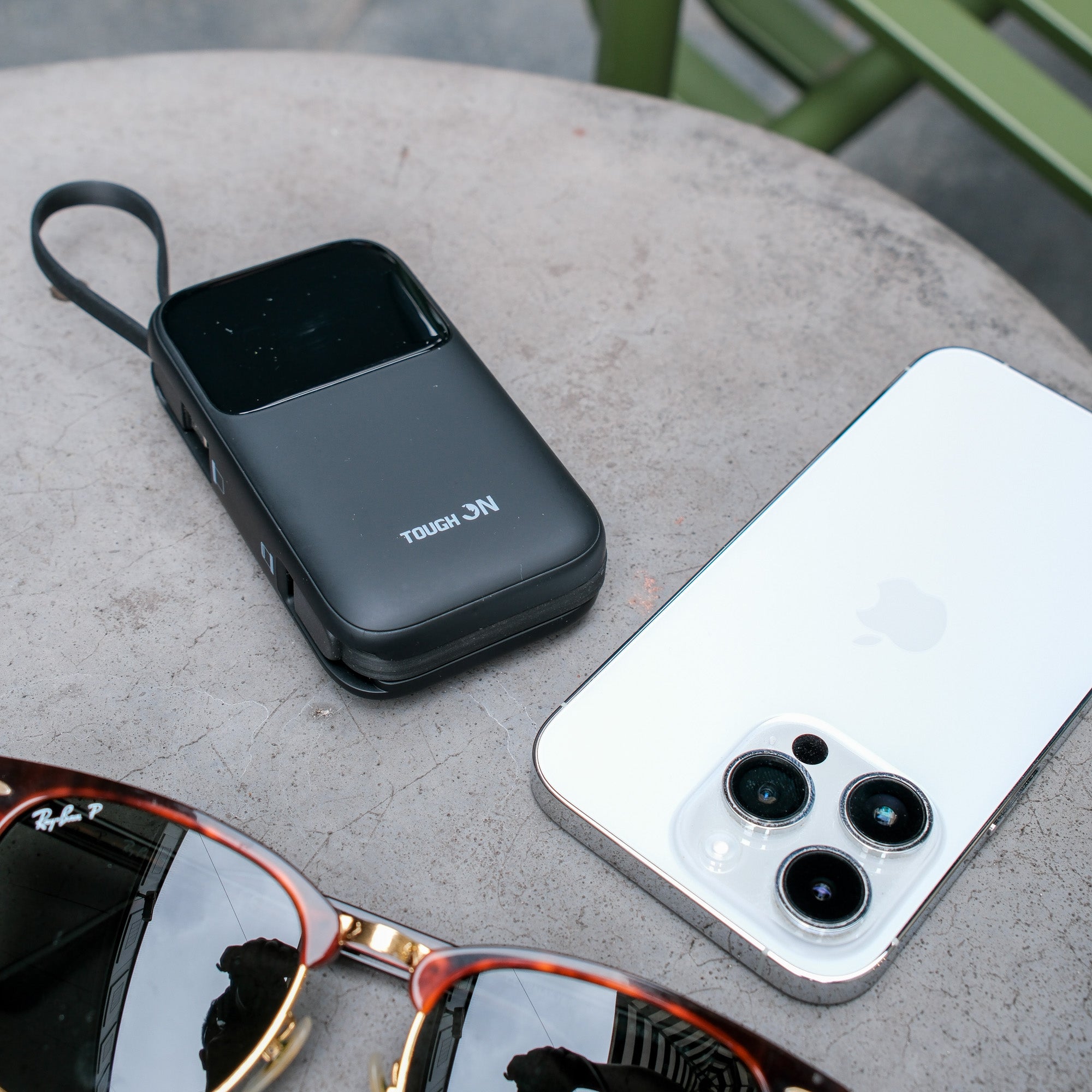 Tough On 20W 10000mAh Power Bank with Built-In Lightning and USB-C Cables