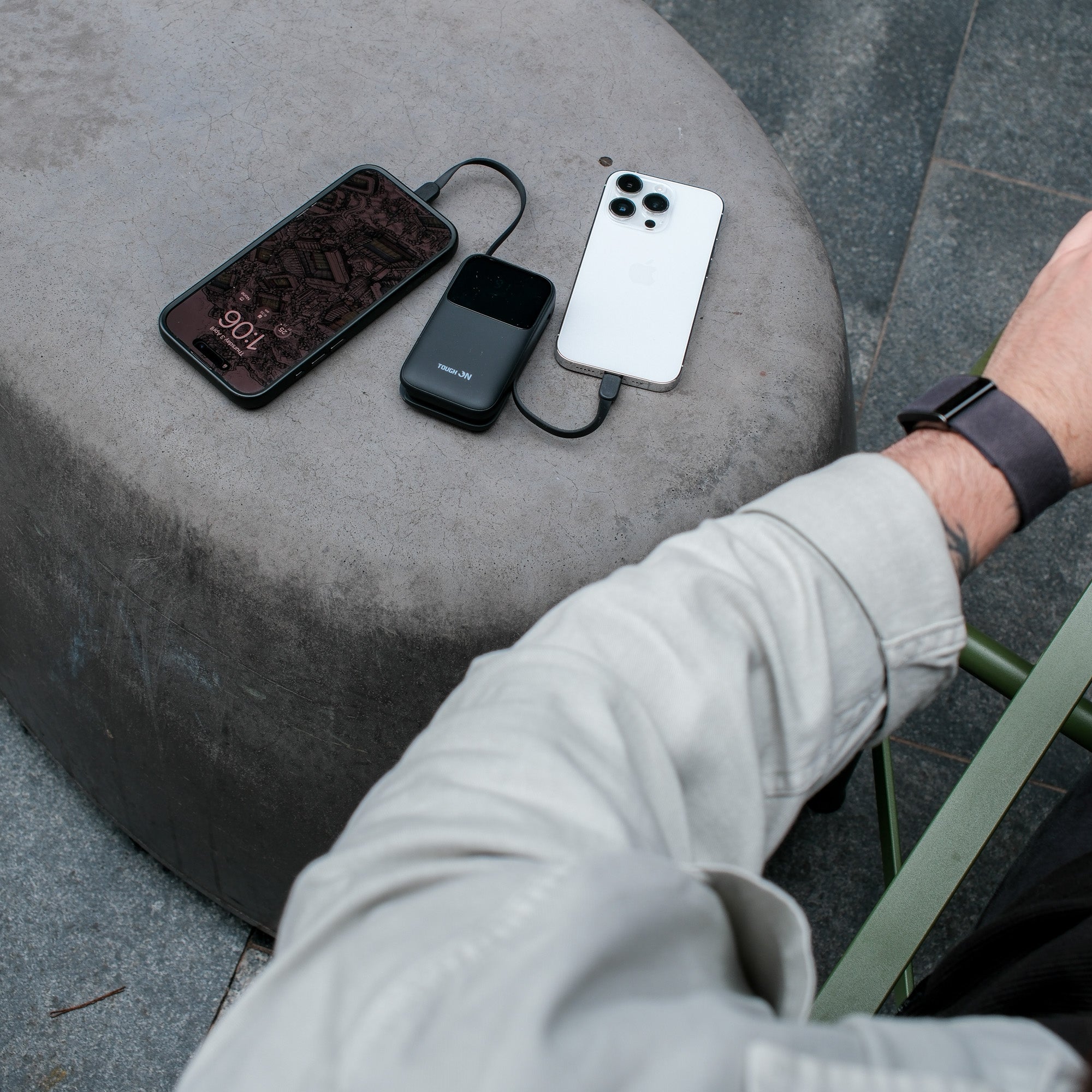 Tough On 20W 10000mAh Power Bank with Built-In Lightning and USB-C Cables