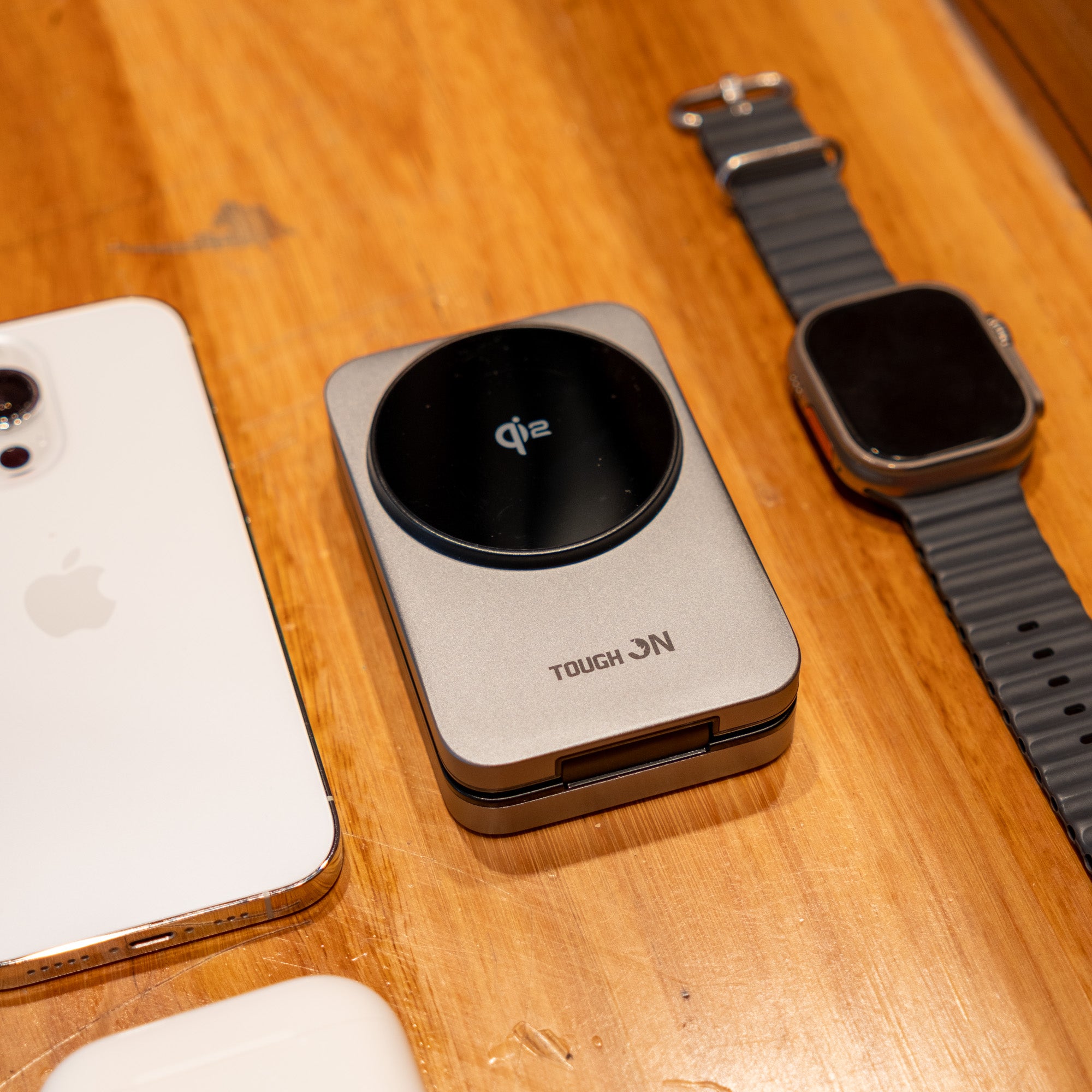 Tough On MagFold Qi2 3-in-1 Wireless Charger Foldable Compatible with MagSafe