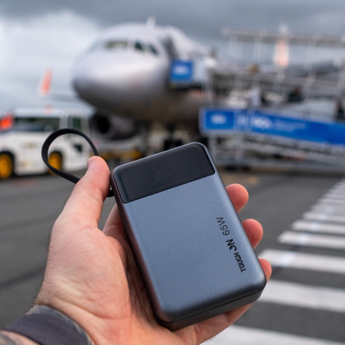 2 Pack Tough On 65W 20000mAh Power Bank Built-in USB-C Cable