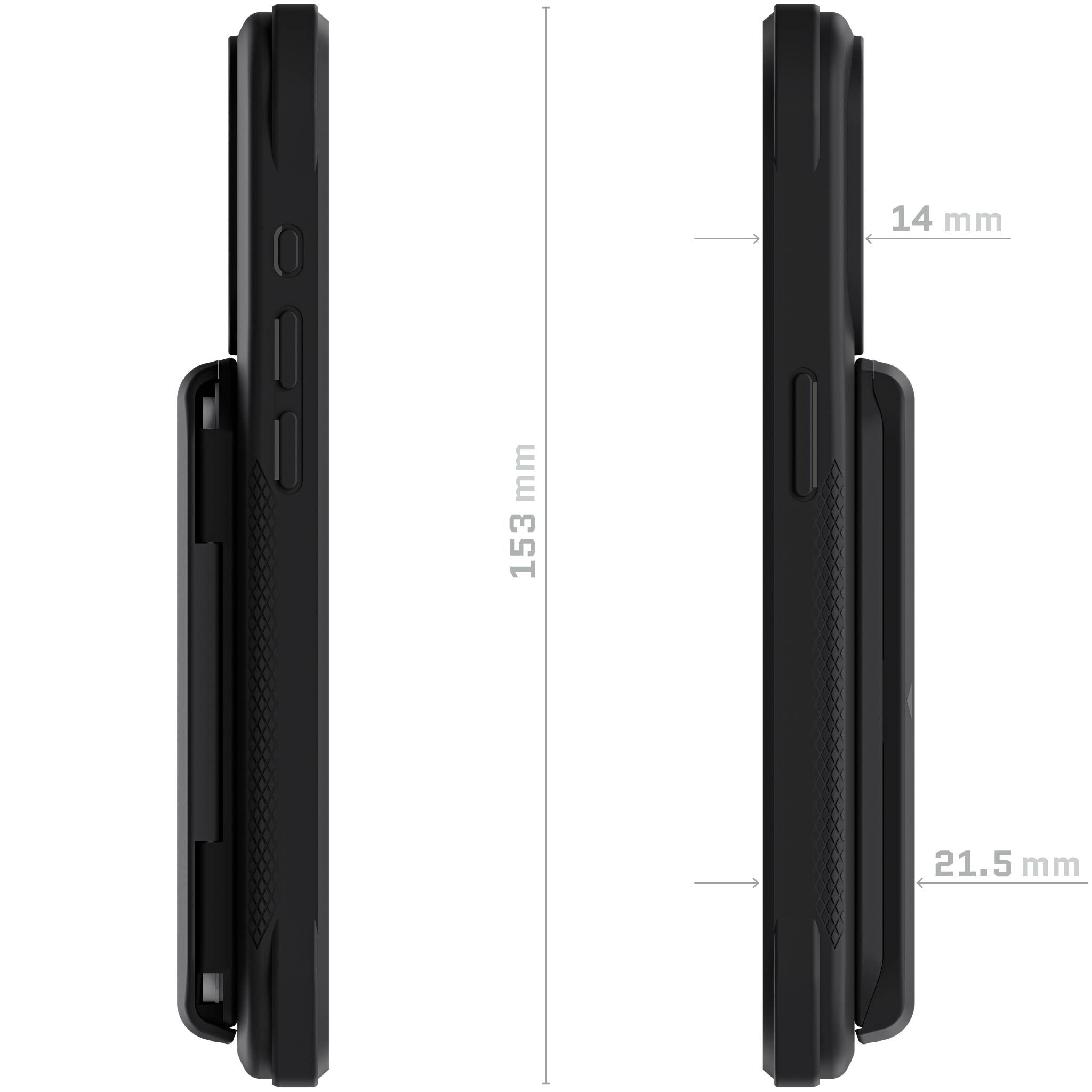 Ghostek iPhone 15 Pro Case Exec 6 Genuine Leather Wallet with MagSafe Black