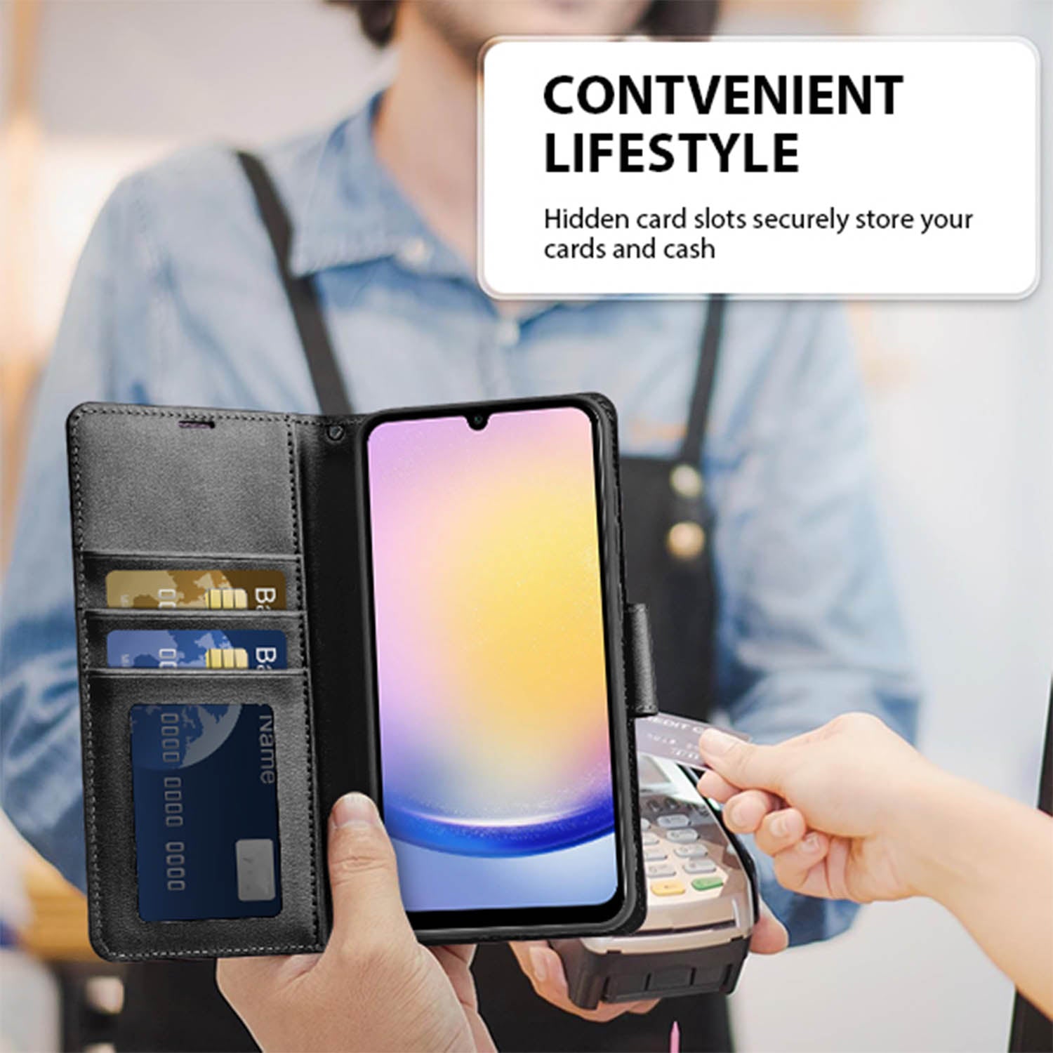 Hanman Samsung Galaxy A26 Case Wallet Leather