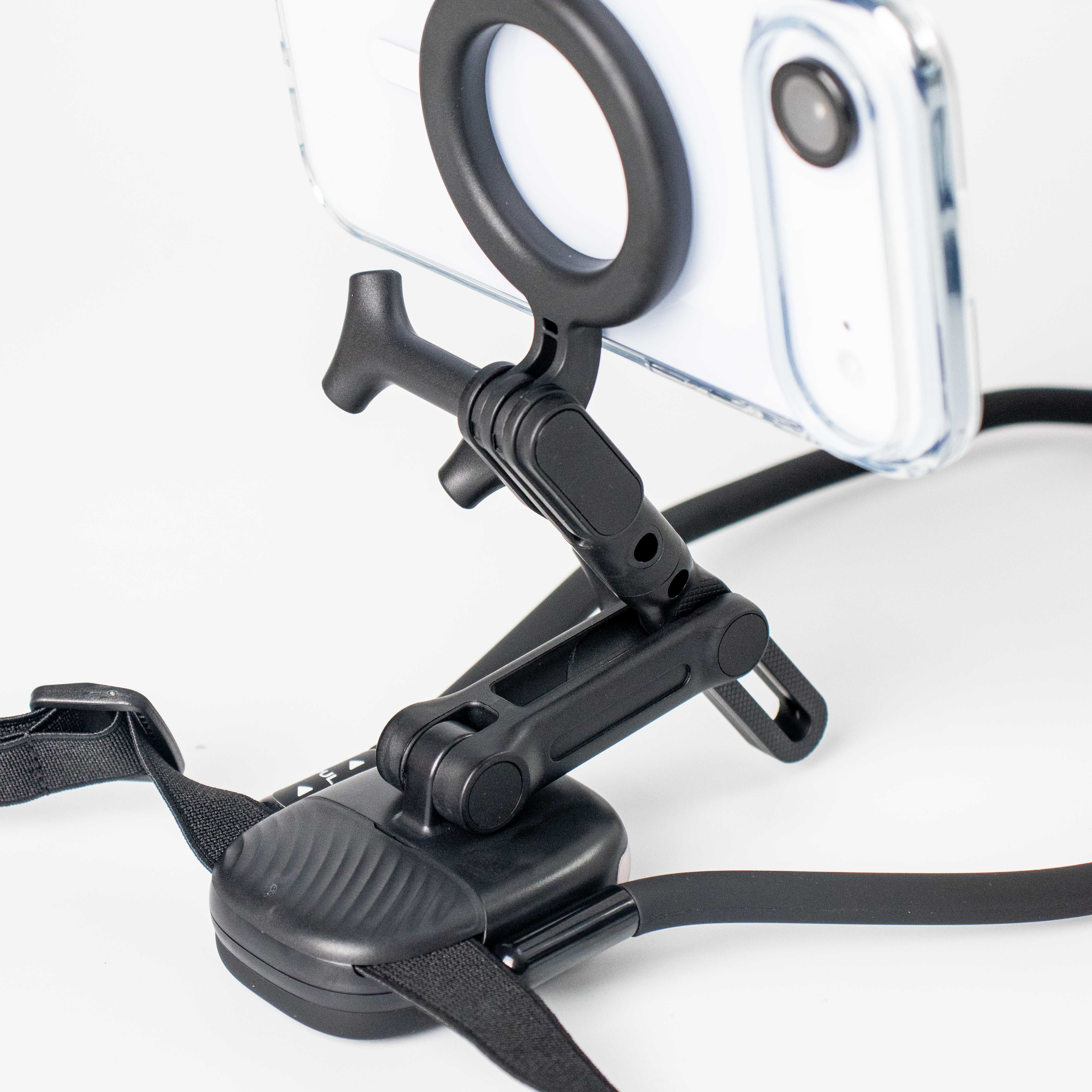 Adjustable Magnetic Neck Mount Phone Holder Black